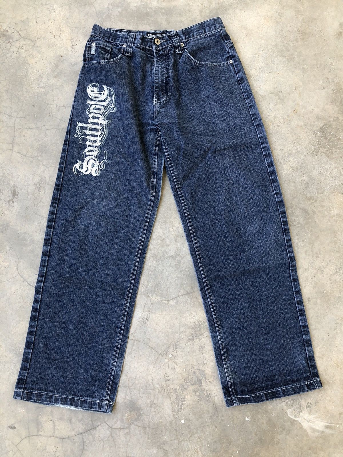 Southpole Southpole Y2K Horizontal Printed Denim Pants Size US 30 / EU 46 - 2 Thumbnail
