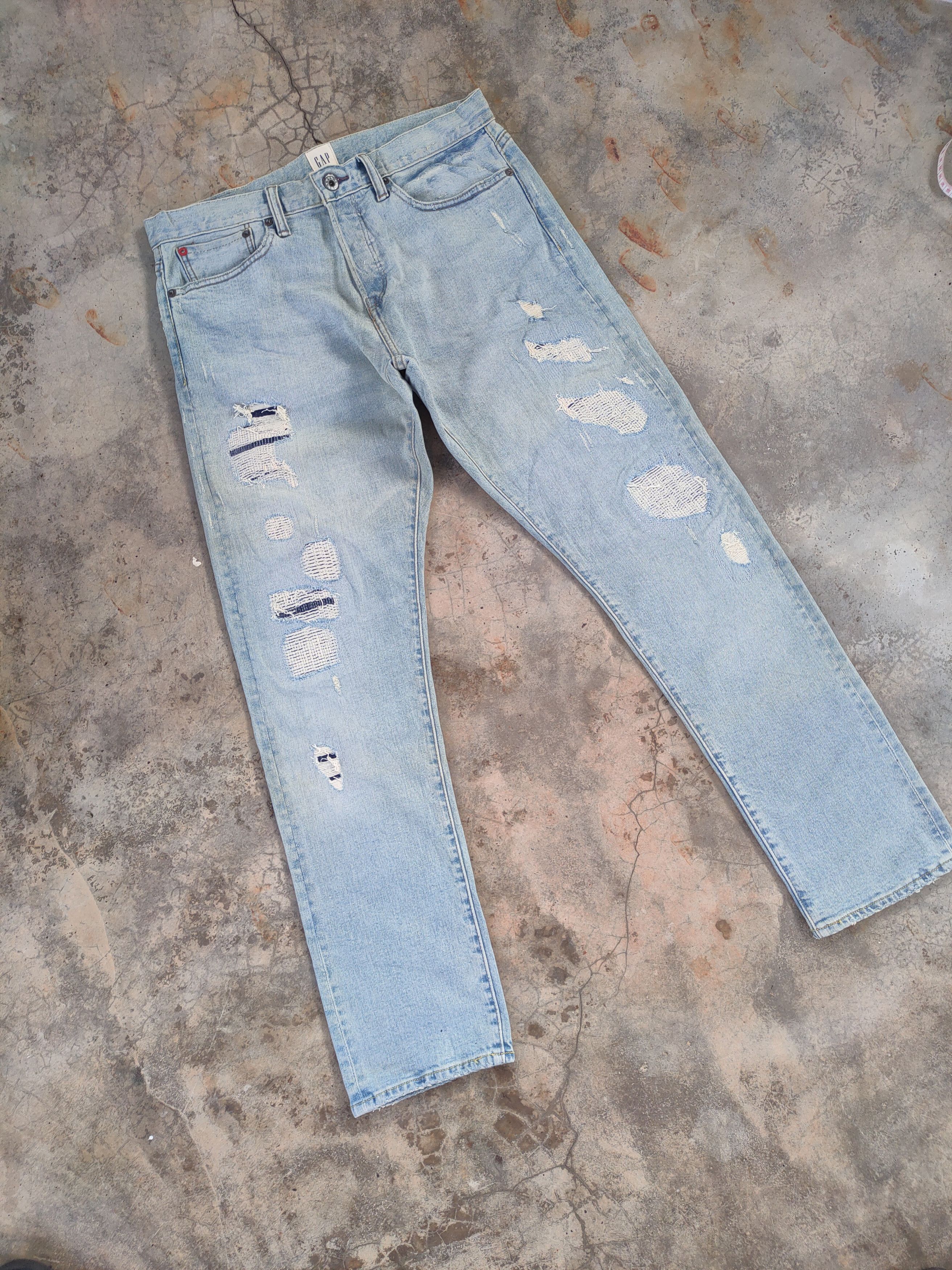 Gap W32 VINTAGE GAP FADED BLUE DISTRESSED JEANS PANTS Size US 32 / EU 48 - 3 Thumbnail