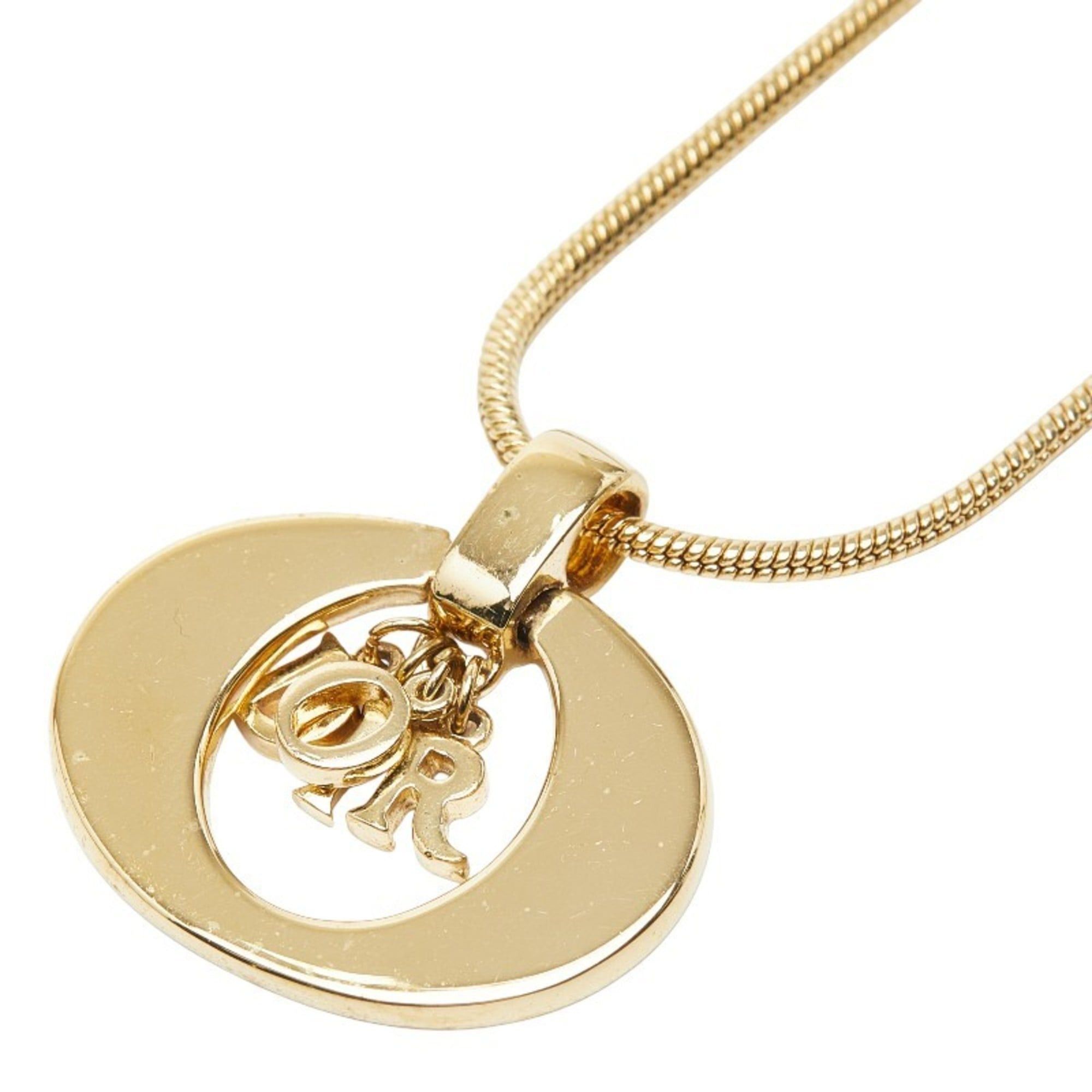 Dior Christian Dior Dior Logo Circle Necklace and Choker Set in Gold Black Plated for Women Size ONE SIZE - 1 Thumbnail