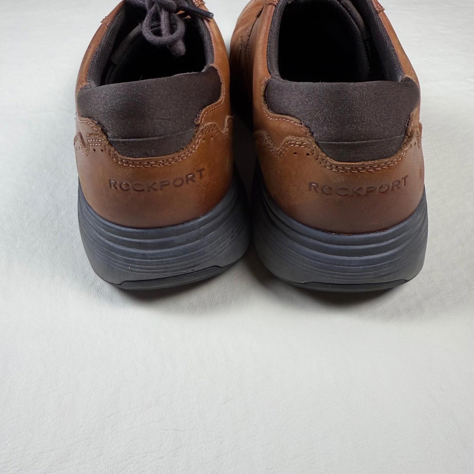 Rockport Rockport Mens Tan Leather Dress Oxford Shoes Size 11 M Size US 11 / EU 44 - 2 Thumbnail
