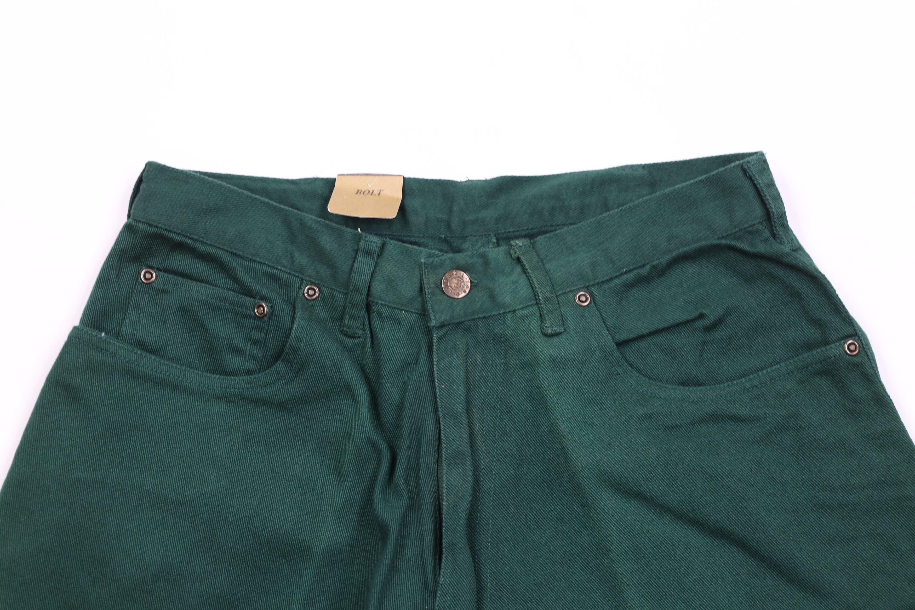 Vintage Deadstock Vintage 90s Streetwear Denim Shorts Jorts Green Size US 30 / EU 46 - 2 Thumbnail