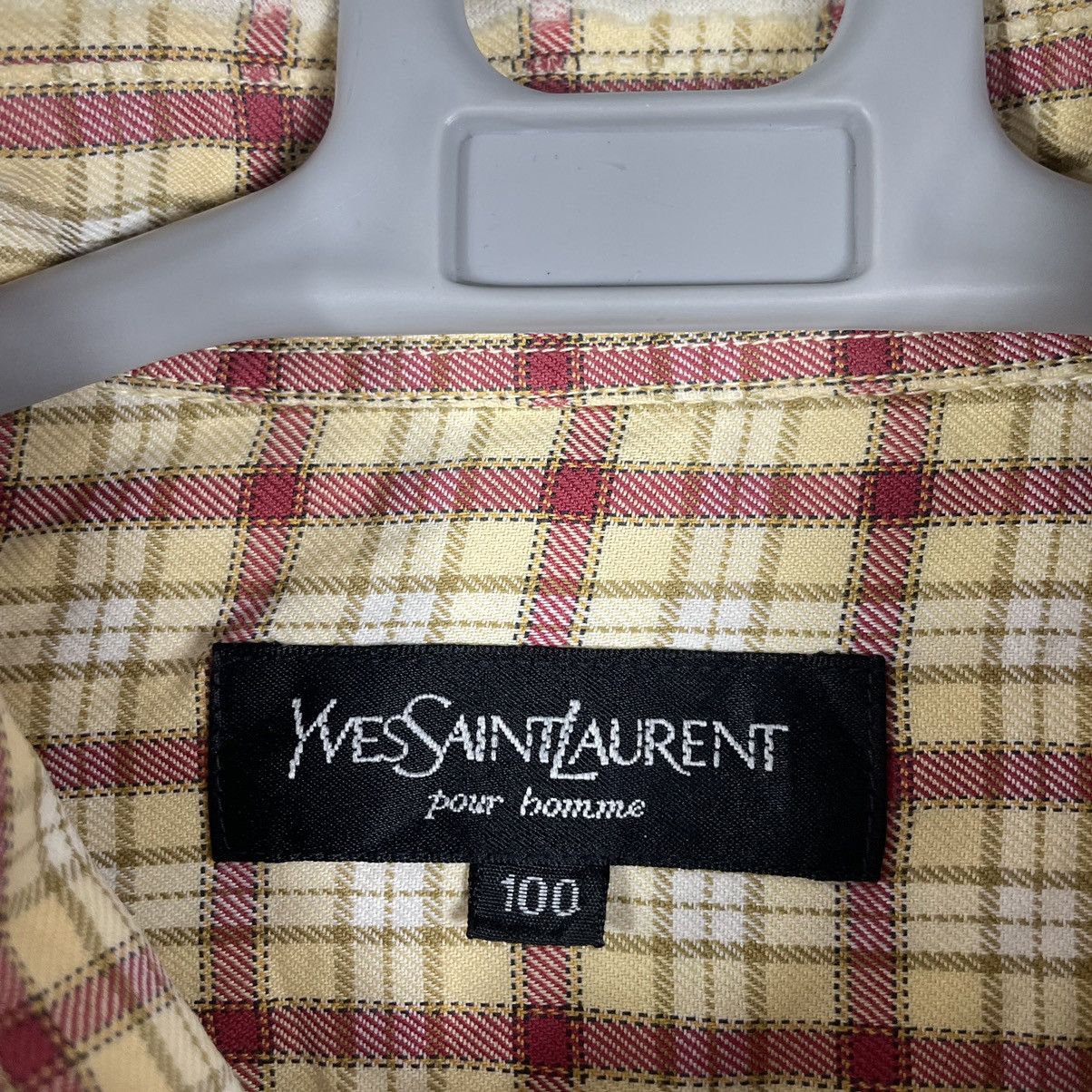 Yves Saint Laurent 🔥Rare🔥Yves Saint Lauren Pour Homme Checkerd Buttons Shirts Size US L / EU 52-54 / 3 - 14 Thumbnail