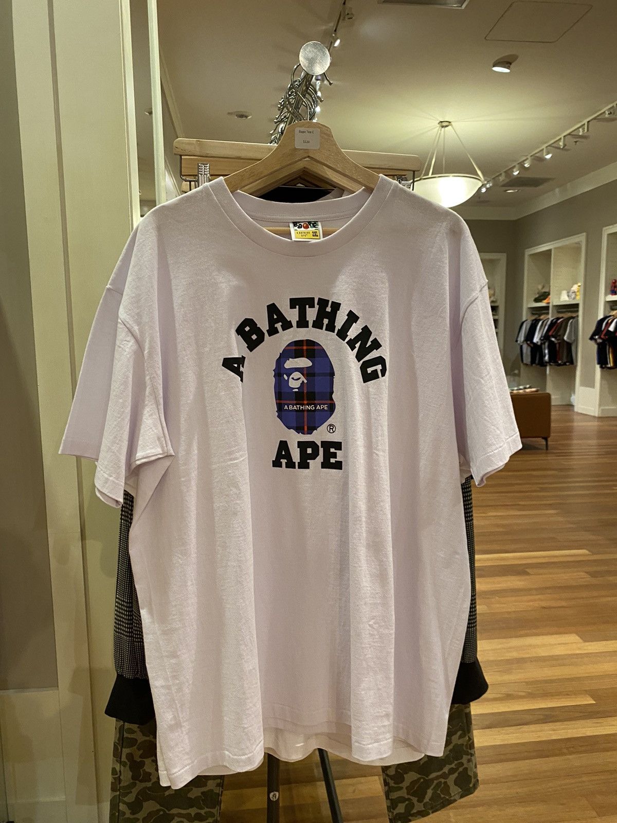 Image of Bape Logo Tee 2Xl in White, Men's