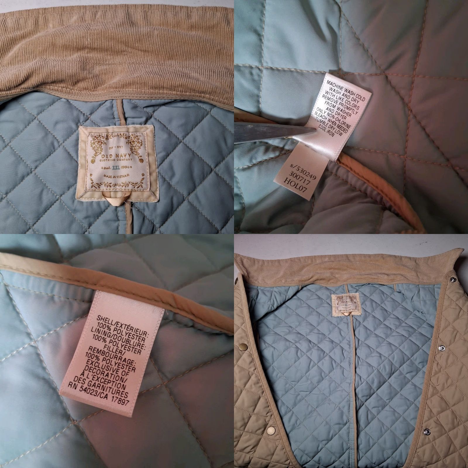 Old Navy Old Navy Quilted Jacket Women XXL Snap Up Tan Corduroy Collar Chore Barn Beige Polyester Softshell Quilted Pockets Casual Workwear Womens Size XXL / US 16-18 / IT 52-54 - 9 Thumbnail