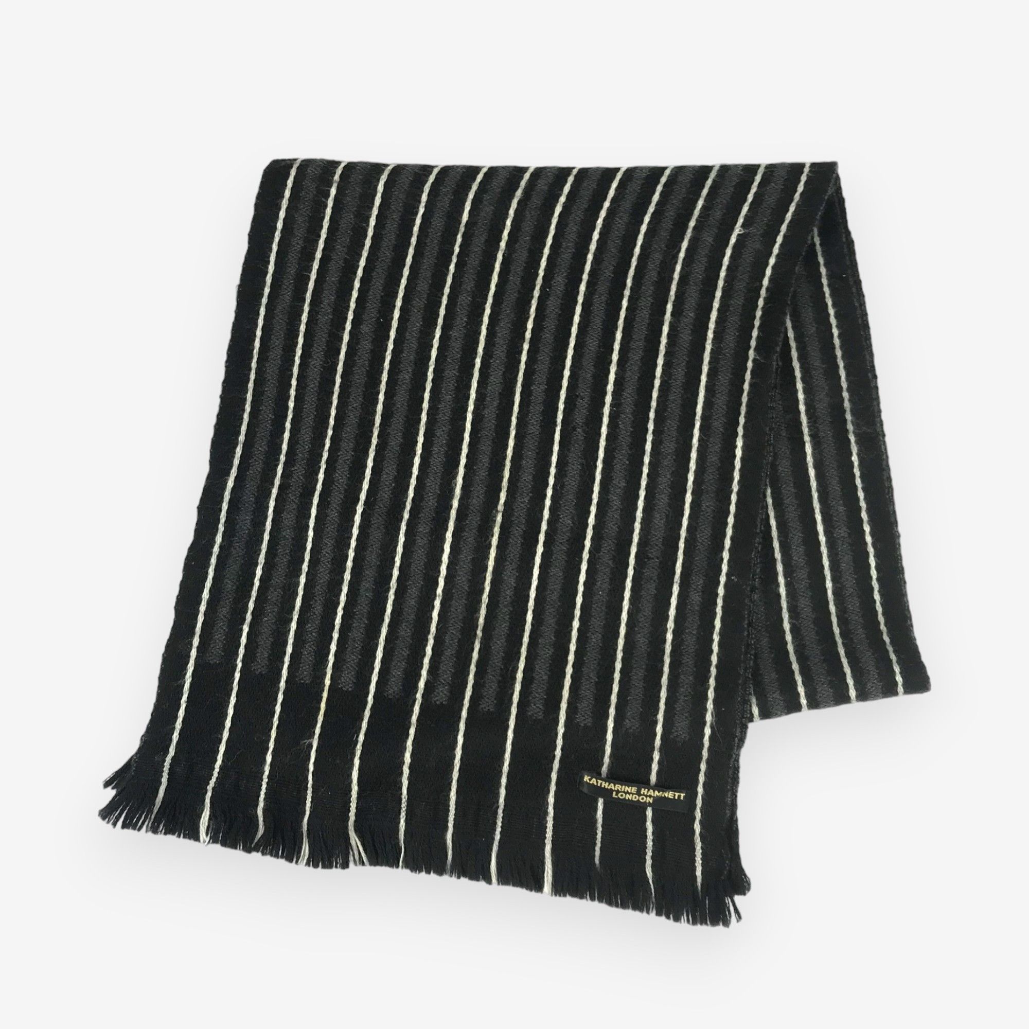 Katharine Hamnett London × Vintage Vintage Katharine Hamnett Scarf Muffler Wool Scarves Size ONE SIZE - 2 Thumbnail