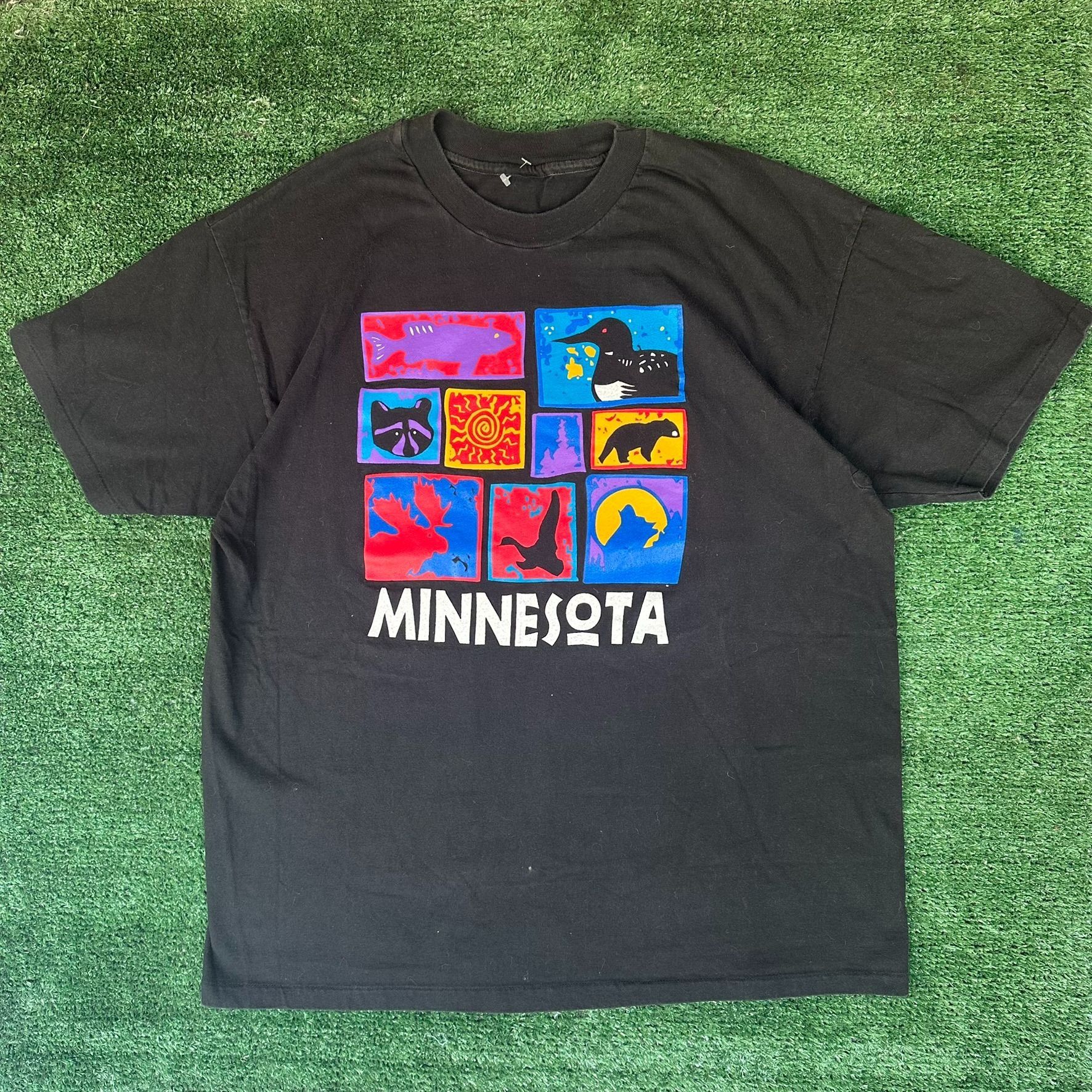 Vintage Vintage 90s Minnesota Nature Pop Art T-Shirt Gorpcore Single Size US L / EU 52-54 / 3 - 1 Thumbnail