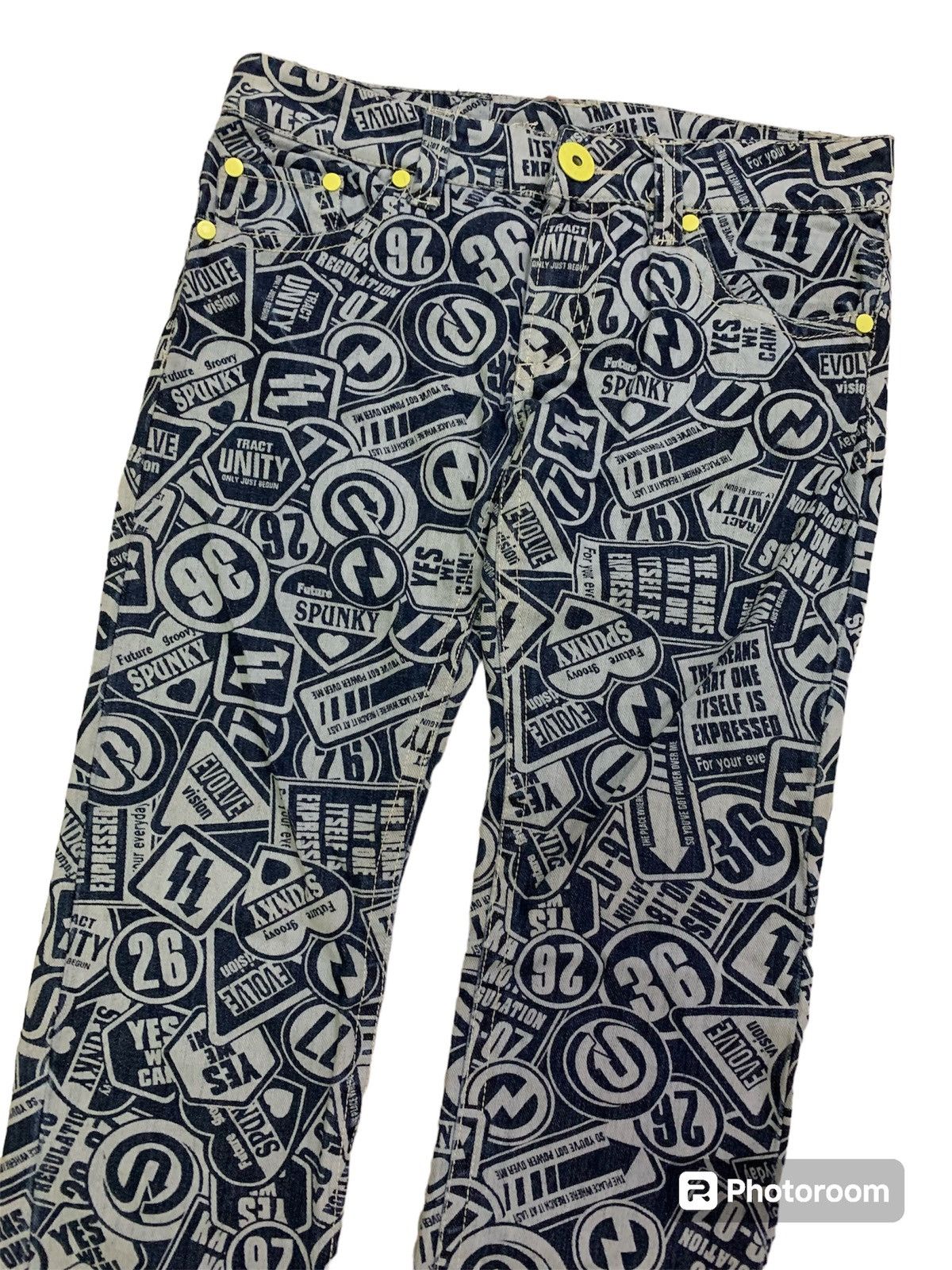 Hysteric Glamour × Japanese Brand 💥Vintage Japanese Sky Bomber Overprint Denim Size 30" / US 8 / IT 44 - 4 Thumbnail