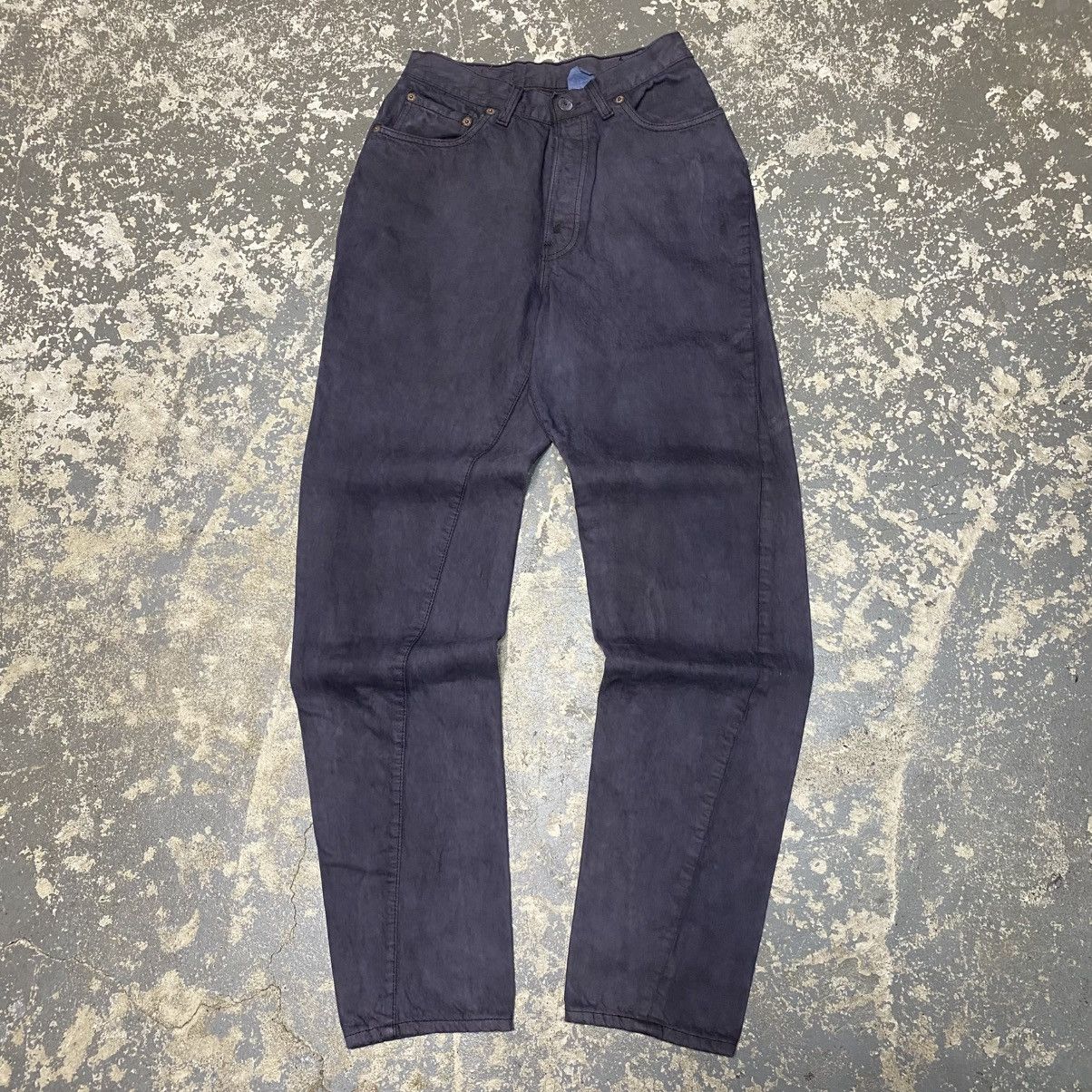 Levi's × Vintage Vintage Levi’s 501 Button Fly Navy/Black Dyed Denim JeanUSA Size US 26 / EU 42 - 4 Thumbnail