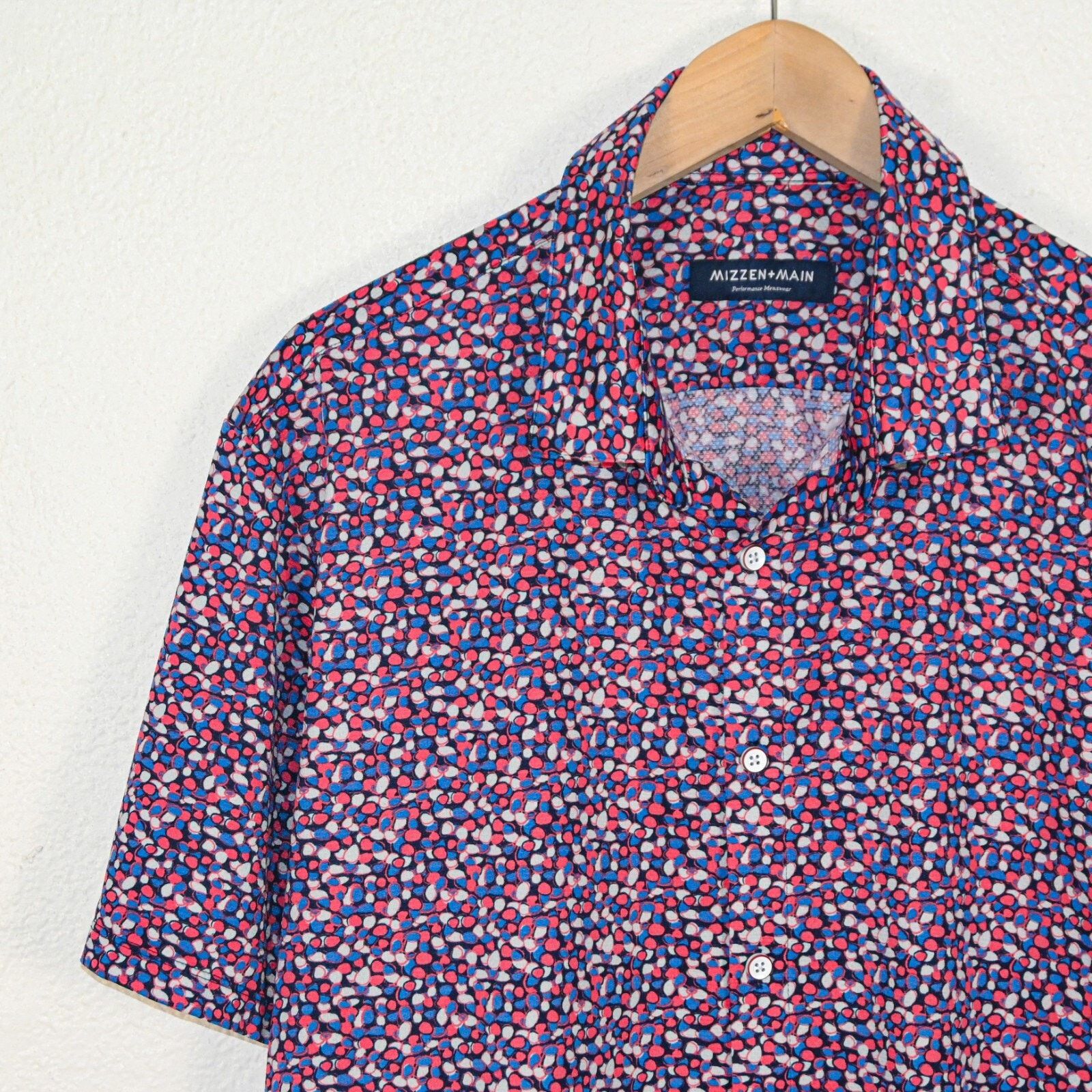 Mizzen+Main MIZZEN + MAIN Men's Short Sleeve Button up Shirt Red Blue Size US XXL / EU 58 / 5 - 5 Thumbnail