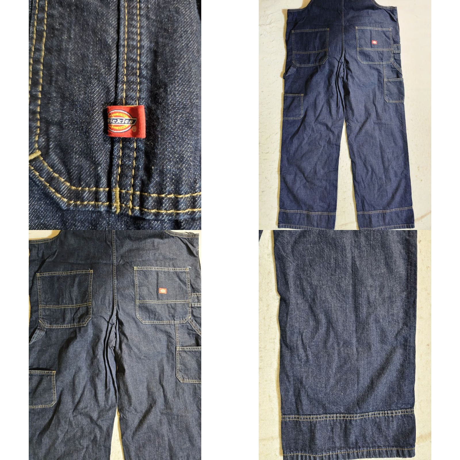 Dickies VINTAGE Dickies Denim Overalls Carpenters Work Jeans Dark Wash Mens XL Blue Denim Size US 36 / EU 52 - 8 Thumbnail