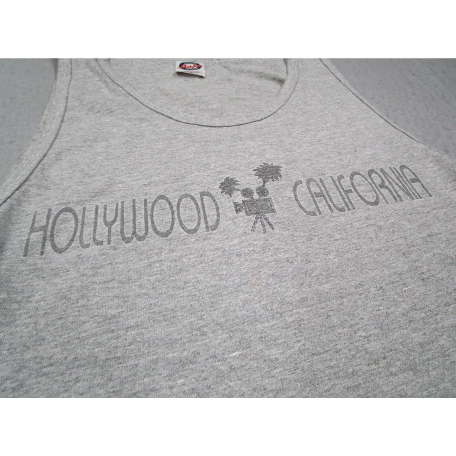 Vintage VINTAGE Major Tank Top Mens Medium Gray California Hollywood Cotton Made in USA Mens Size US M / EU 48-50 / 2 - 2 Thumbnail