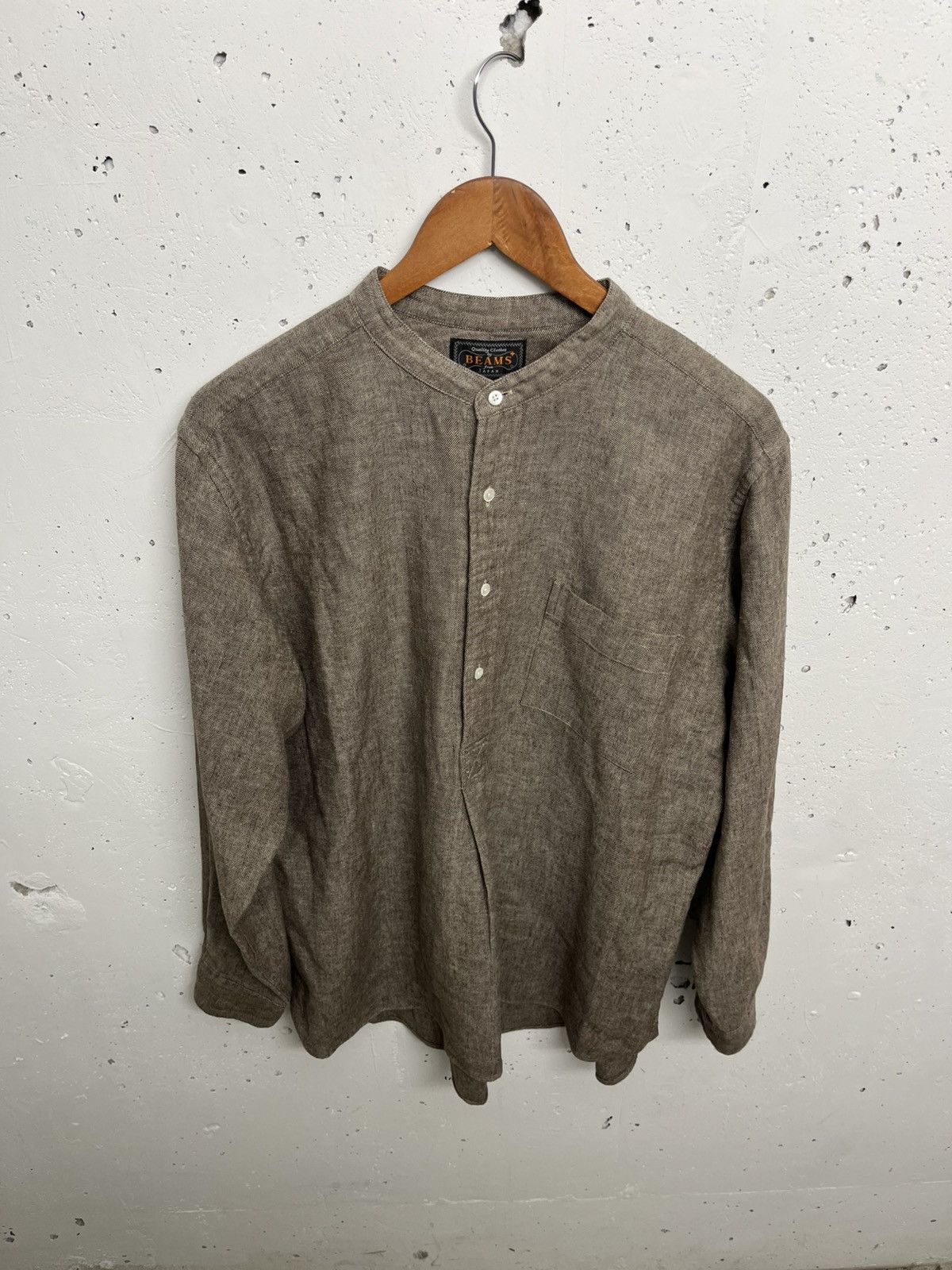 Beams Plus Beams plus popover band collar shirt Size US L / EU 52-54 / 3 - 1 Thumbnail