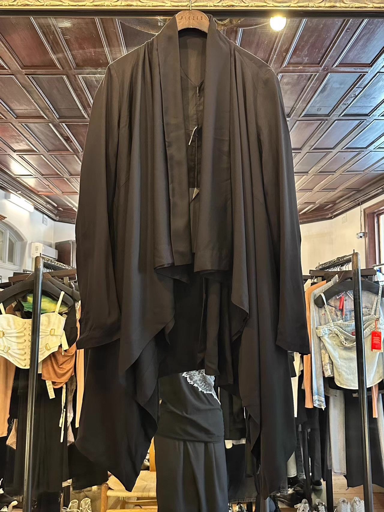Masnada Masnada 16SS Women's Black Draped Linen Long Cardigan Ｑ25 Size M / US 6-8 / IT 42-44 - 1 Thumbnail