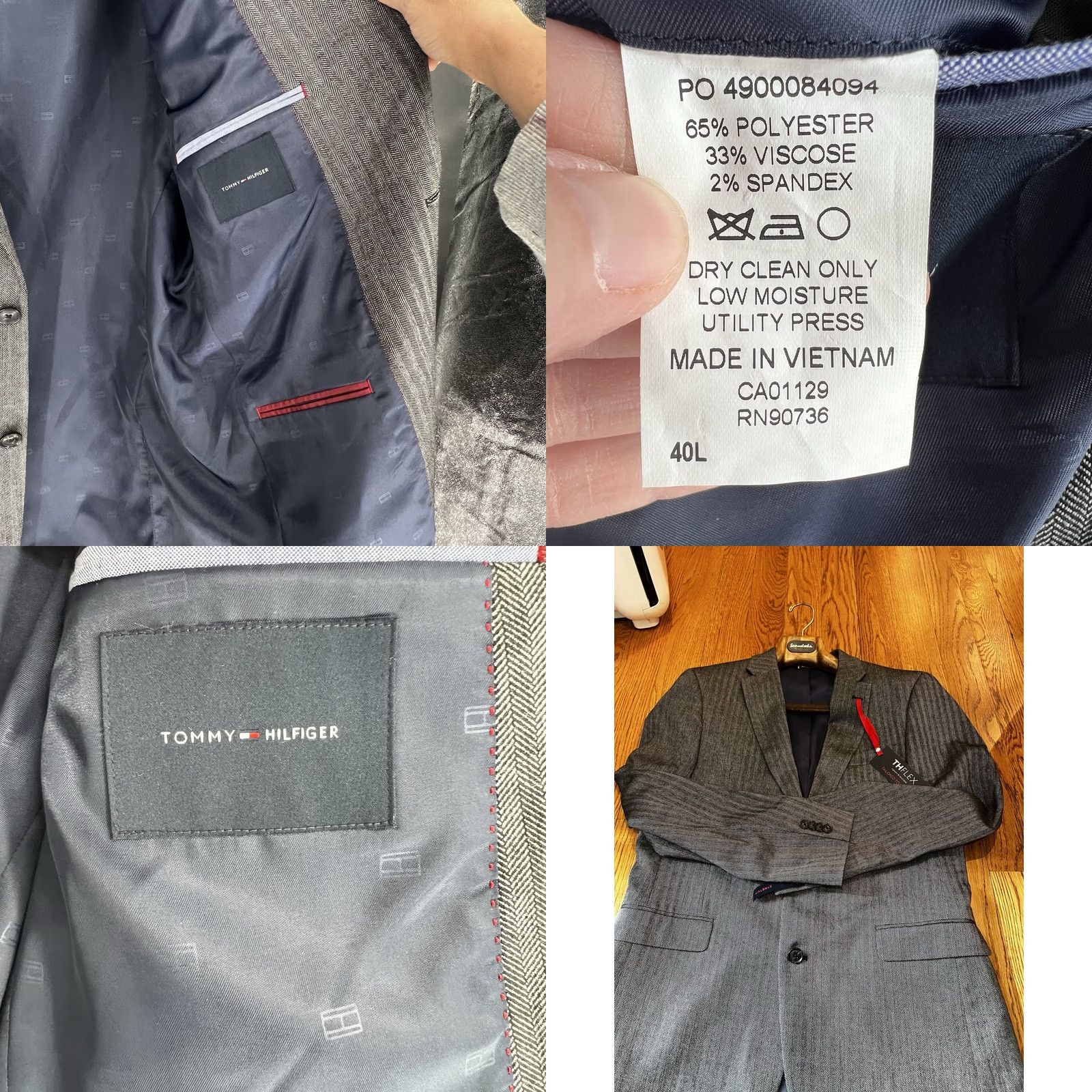 Tommy Hilfiger Tommy Hilfiger Mens TH Flex Modern Fit Solid Weave Sport Coat Gray 40L Size US XXS / EU 40 - 9 Thumbnail