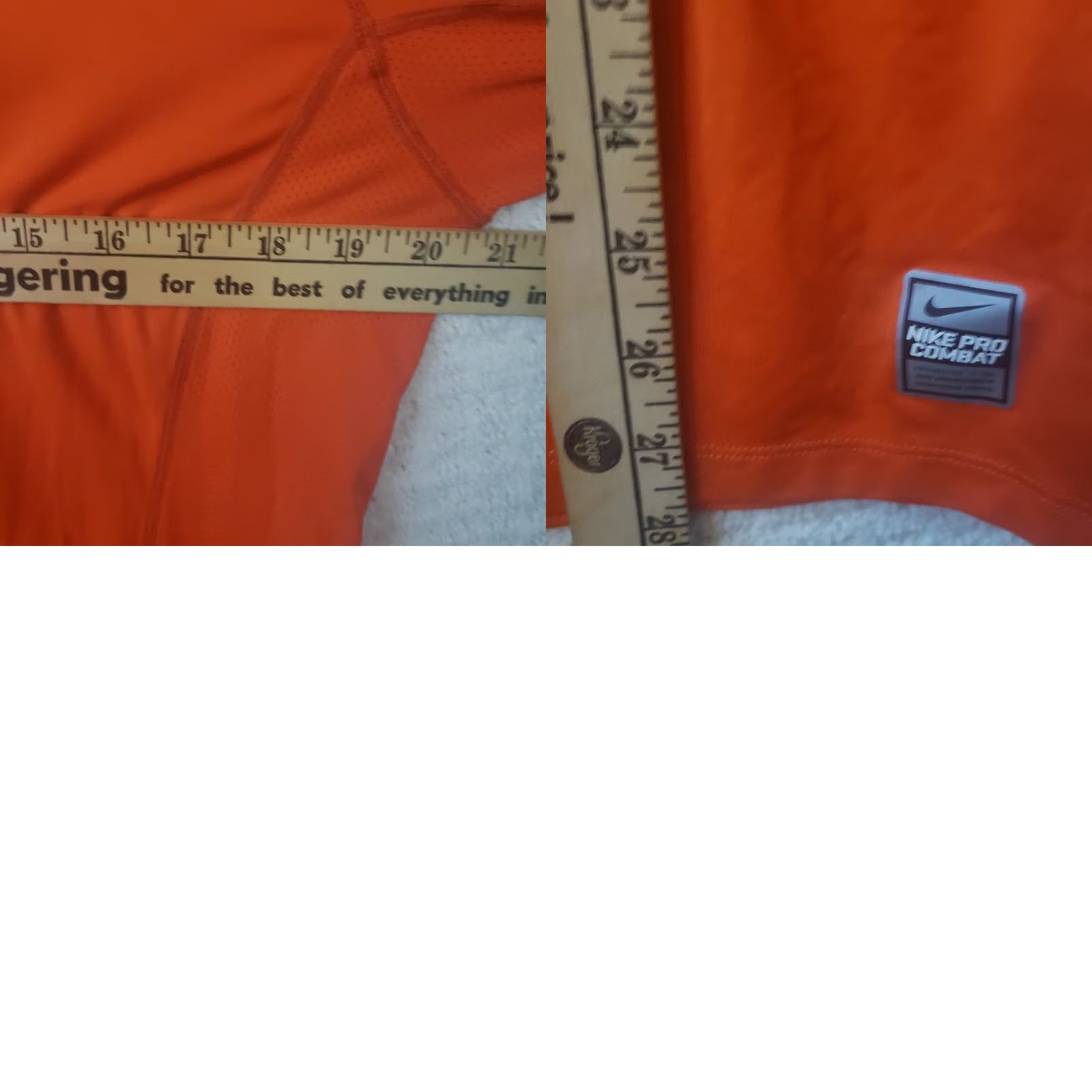 Nike Nike Pro Combat T-Shirt Mens M Orange Dri-Fit Short Sleeve Athletic Shirt Size US M / EU 48-50 / 2 - 8 Thumbnail