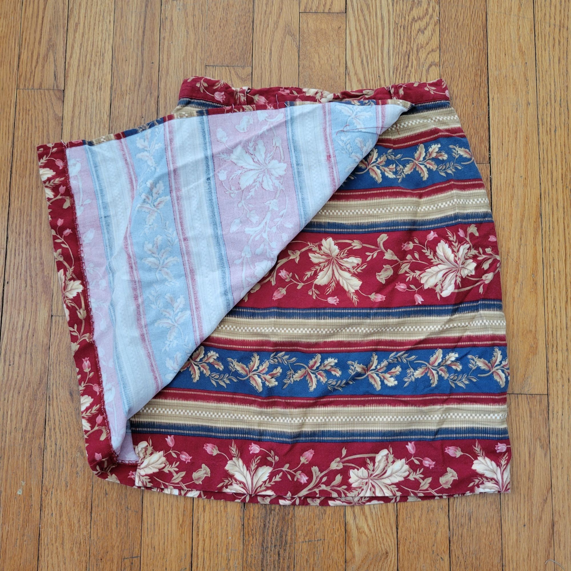 Vintage Vintage Bushwacker 6 Faux Wrap Floral Striped Skirt Retro Hi Size 28" / US 6 / IT 42 - 3 Thumbnail