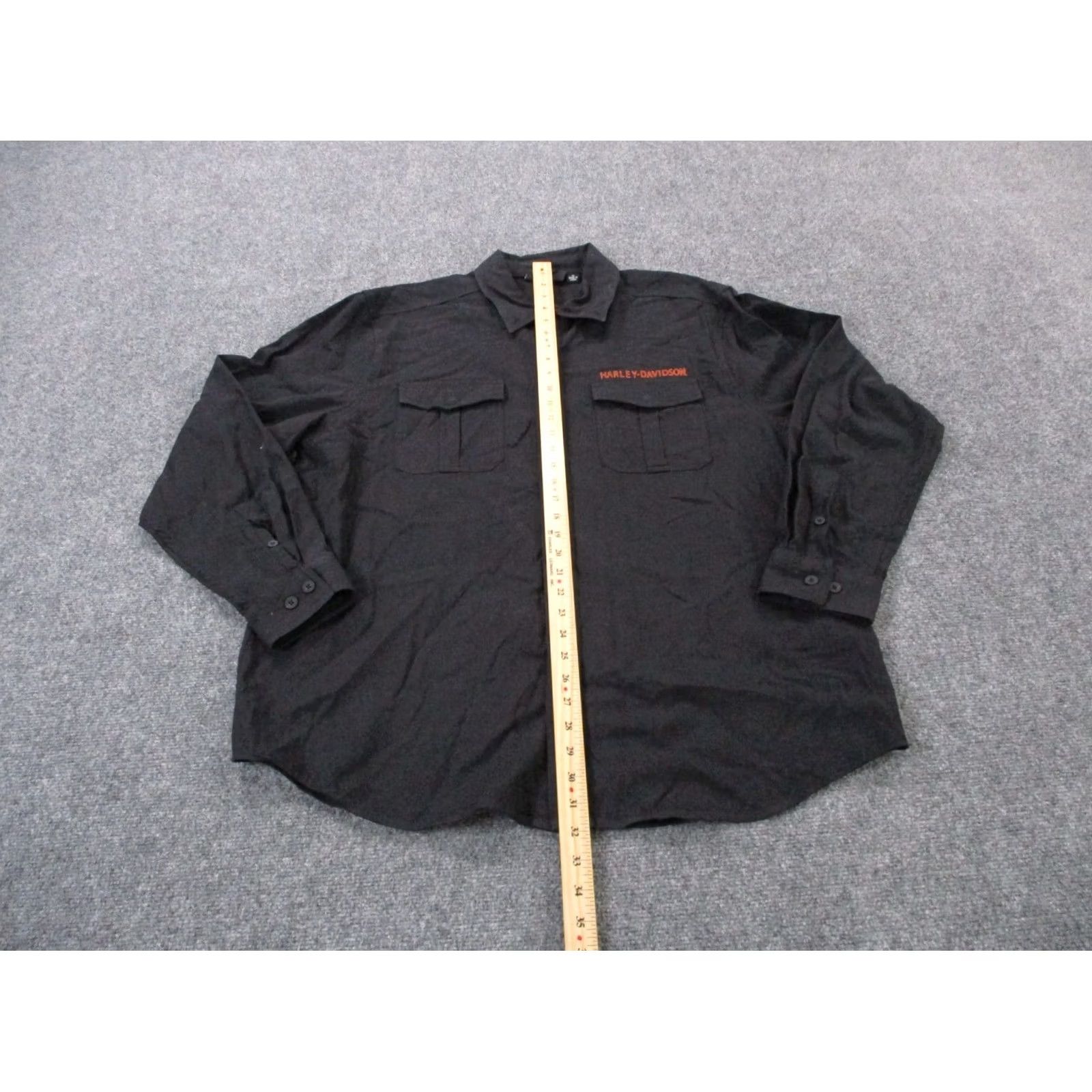 Harley Davidson Harley-Davidson Shirt Men XL Black Motorcycle Biker Casual Embroidered Buttons Pocket Logo Size US XL / EU 56 / 4 - 3 Thumbnail