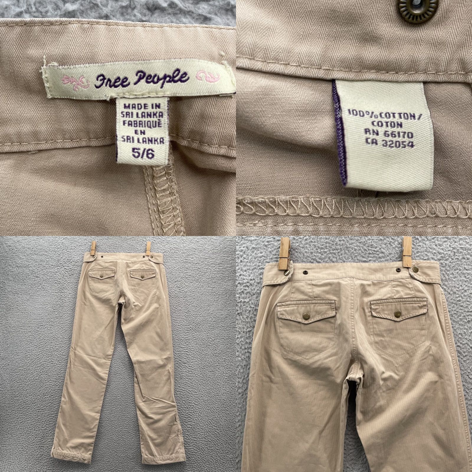 Free People Free People Pants Women's Khaki Utility Low Rise 5/6 31x31 Beige Cotton Casual 90s Y2k Gorpcore Safari Mens Womens Size 28" / US 6 / IT 42 - 8 Thumbnail