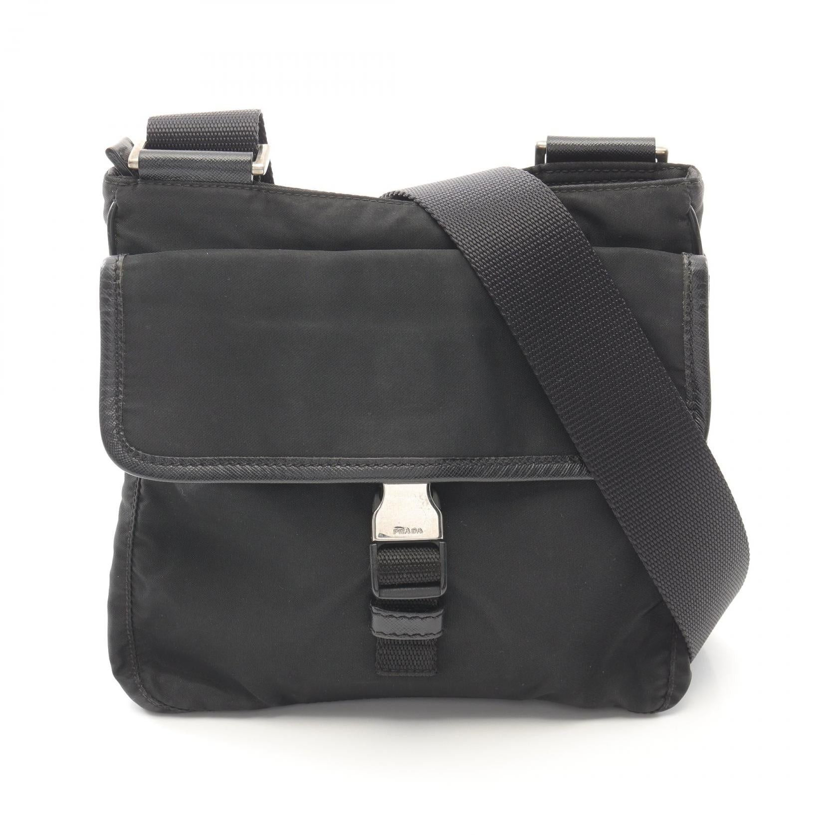 Prada Prada Viaggio Shoulder Bag Nylon Sapphire Leather Black Size ONE SIZE - 1 Thumbnail