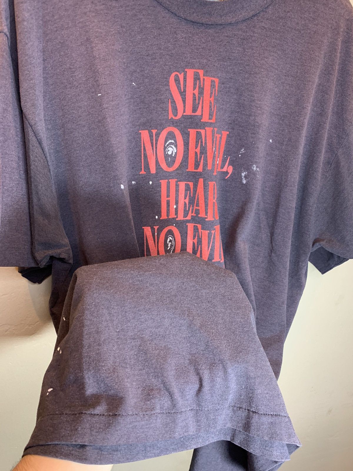 Vintage RARE Vintage 80’s See No Evil Hear No Evil Movie Promo Shirt Size US XL / EU 56 / 4 - 4 Thumbnail