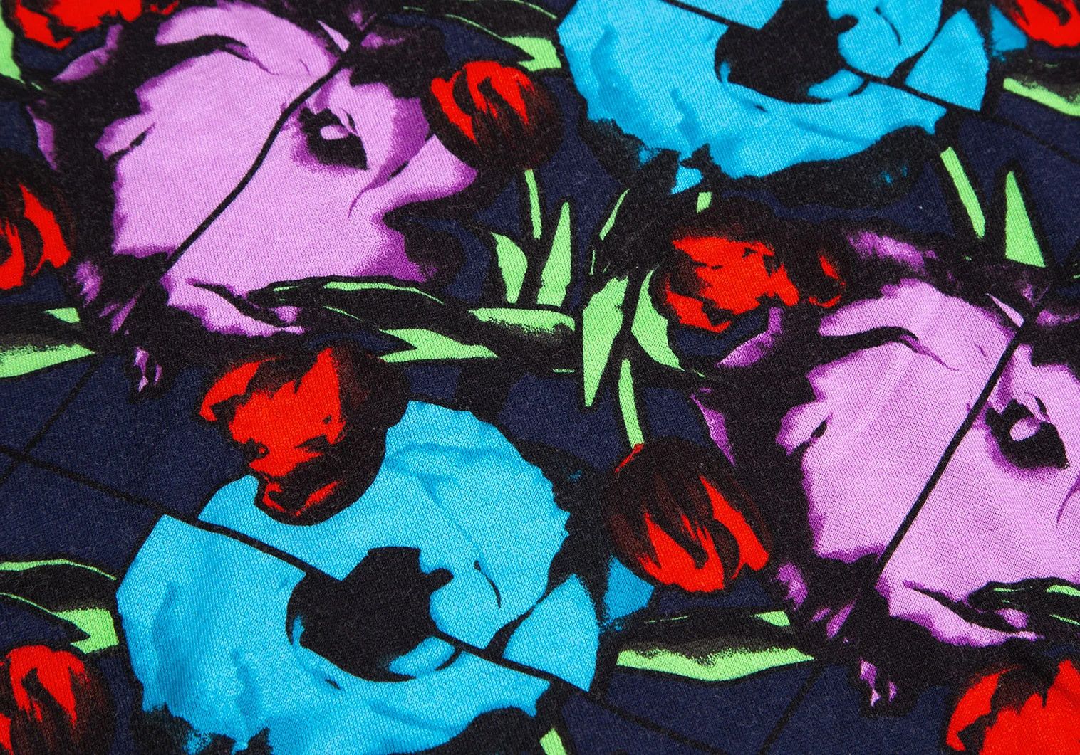 Issey Miyake Front Rose Print T-Shirt in Navy Blue Size US XL / EU 56 / 4 - 6 Thumbnail