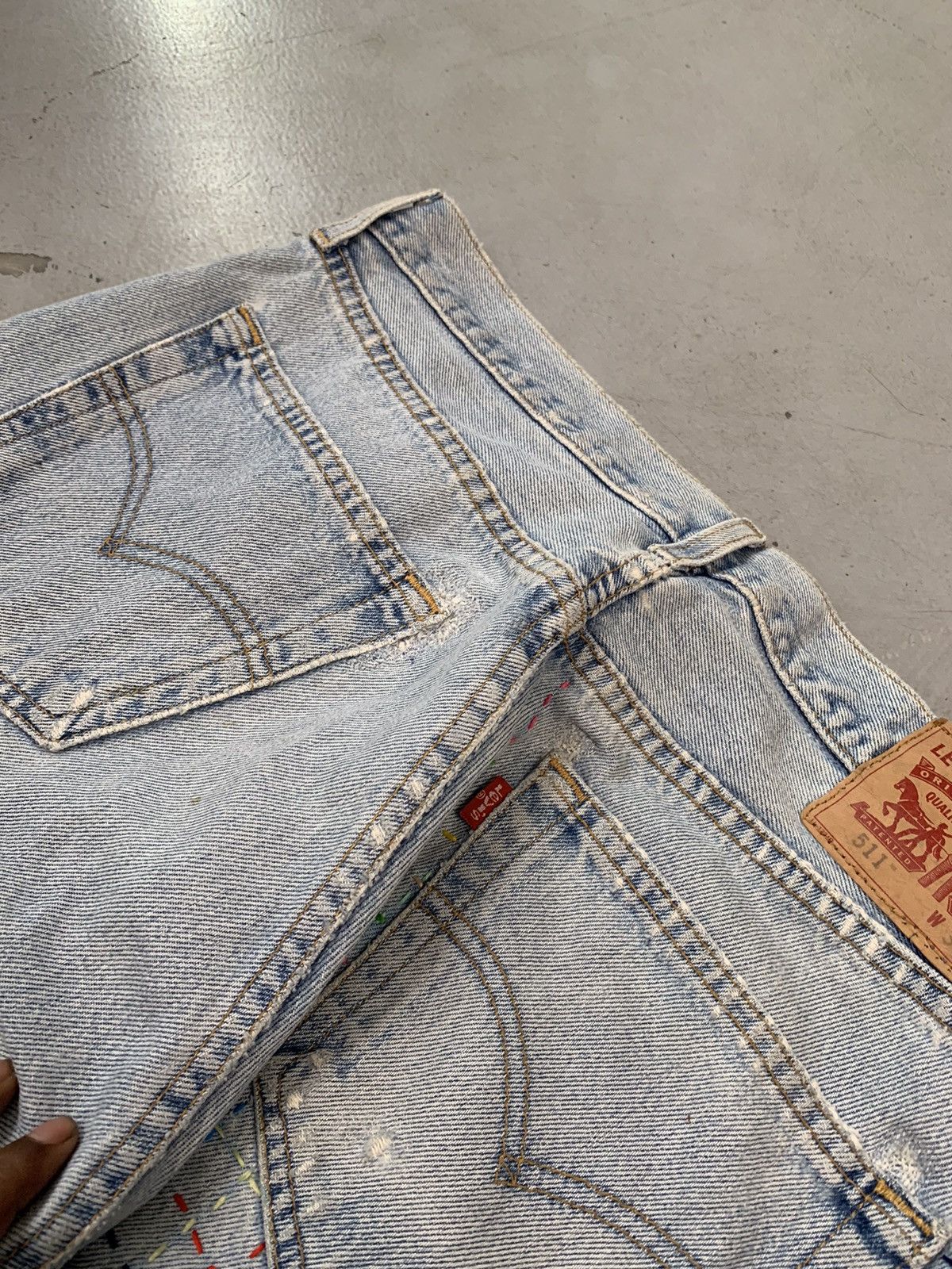Levi's upcycled levis shashiko hand stitch baggy fit denim Size US 34 / EU 50 - 11 Thumbnail