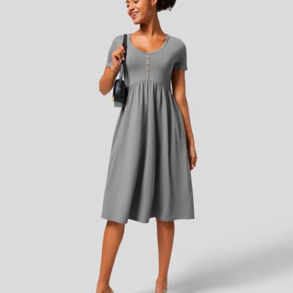 Other Halara Neck Decor Button Short Sleeve Midi Casual Dress XL Size XL / US 12-14 / IT 48-50 - 1 Thumbnail
