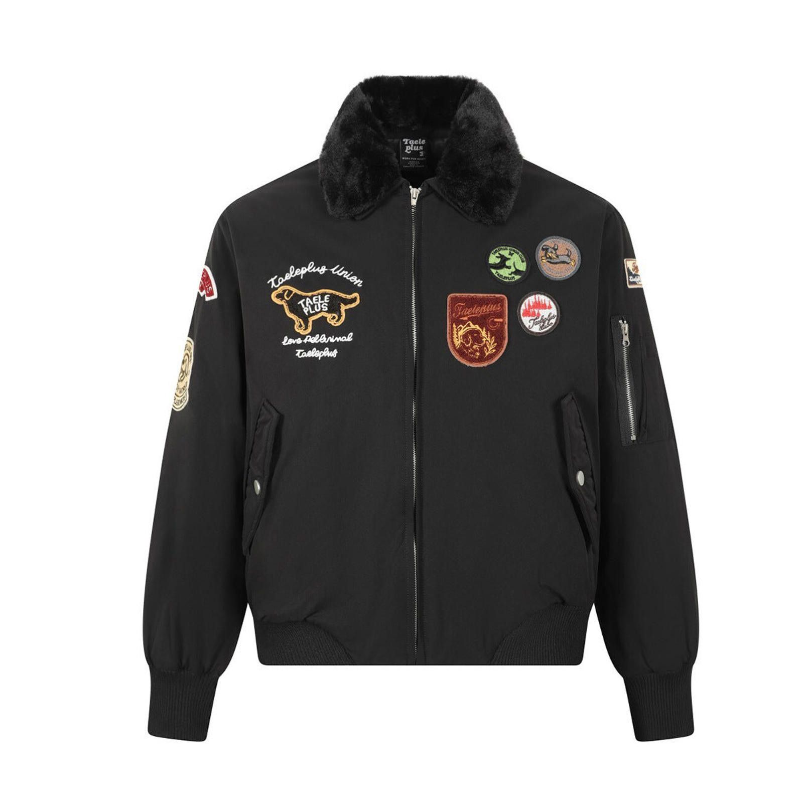 Japanese Brand Bomber Jackets with Fur Collar and Patches Size US M / EU 48-50 / 2 - 2 Thumbnail