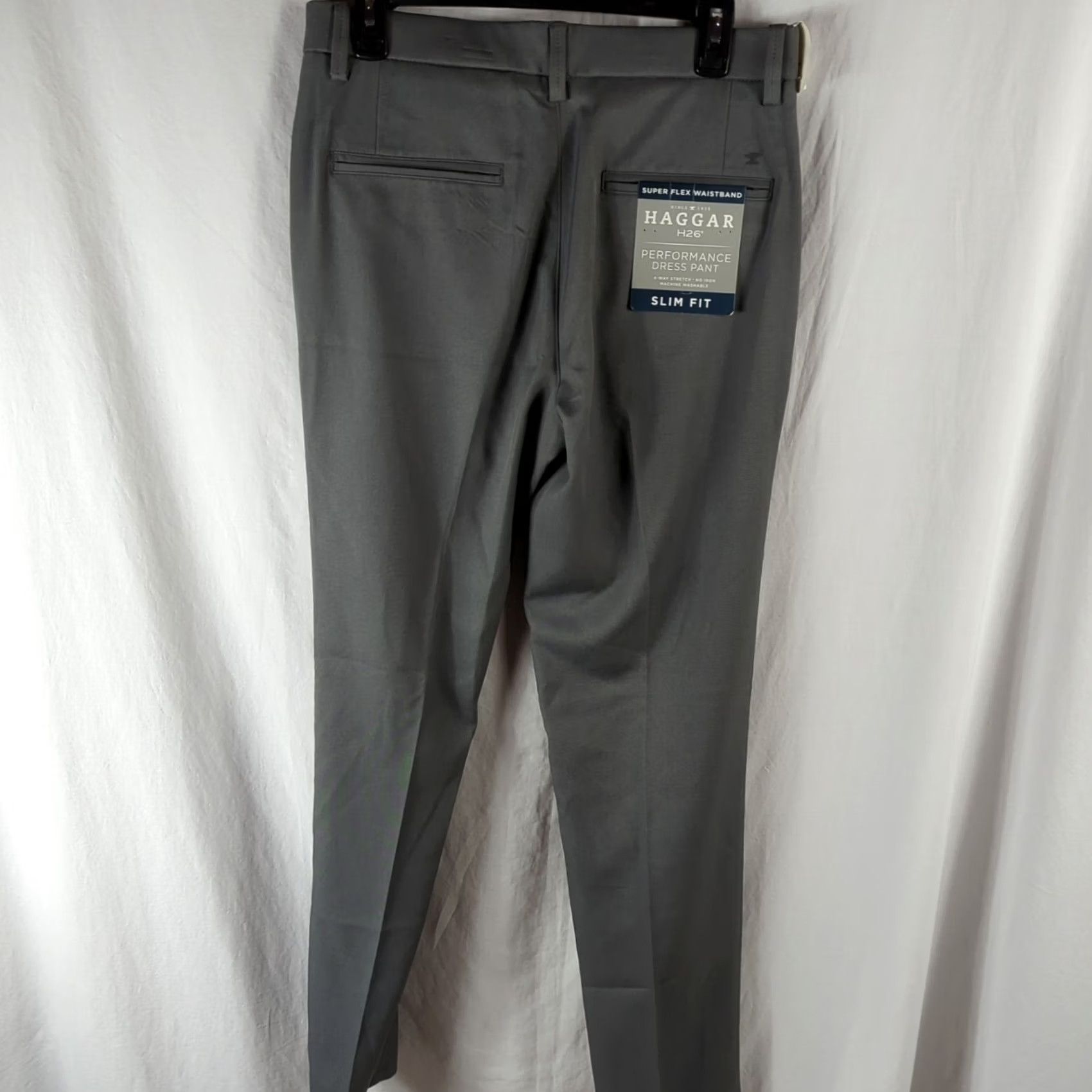 Haggar Haggar Men's Gray Performance Dress Pants slim fit 32X32 4 way stretch Size US 32 / EU 48 - 5 Thumbnail