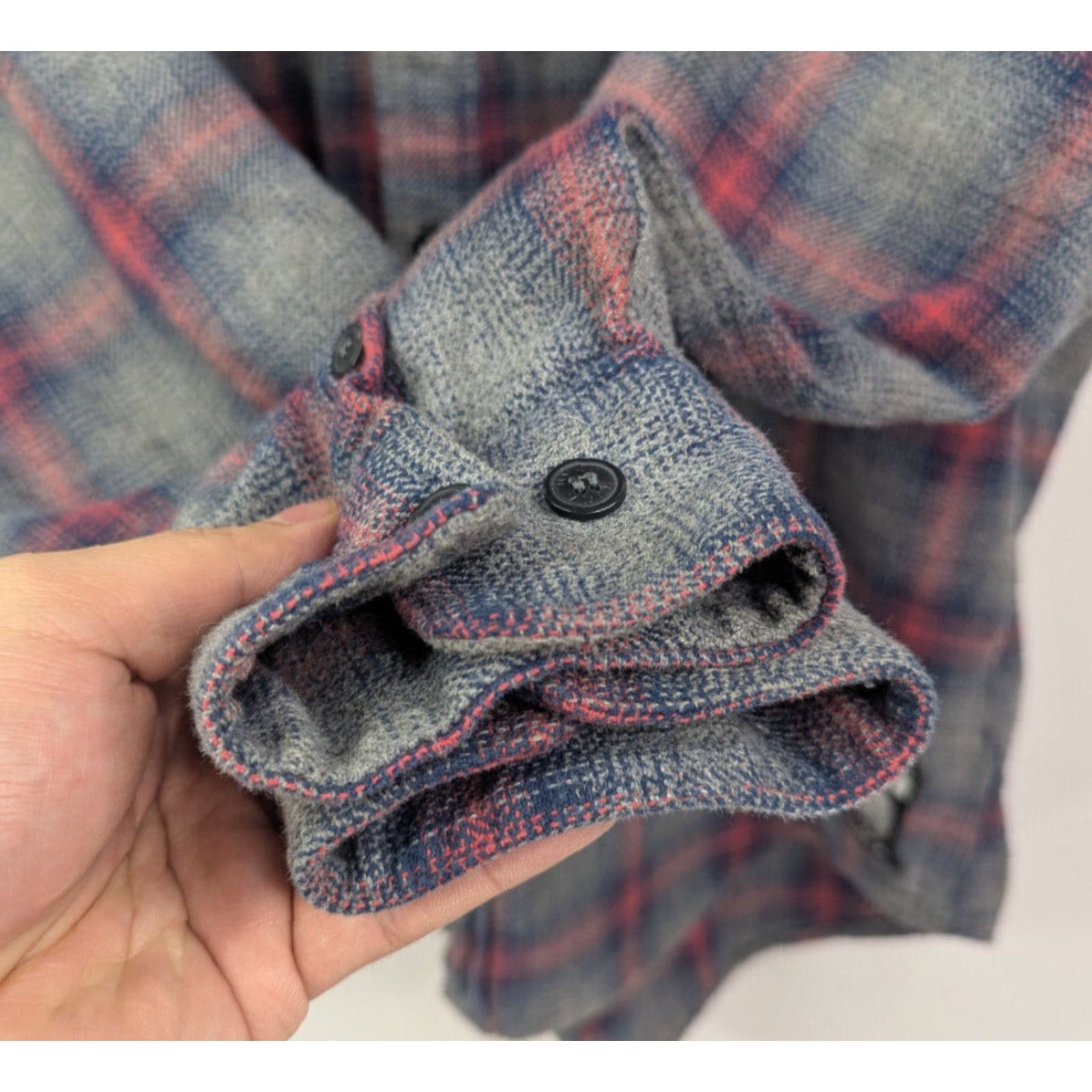 RVCA RVCA Christian Fletcher Hooded Flannel Shirt Mens M Red Gray Plaid Shacket Skate Shirt Size US M / EU 48-50 / 2 - 4 Thumbnail
