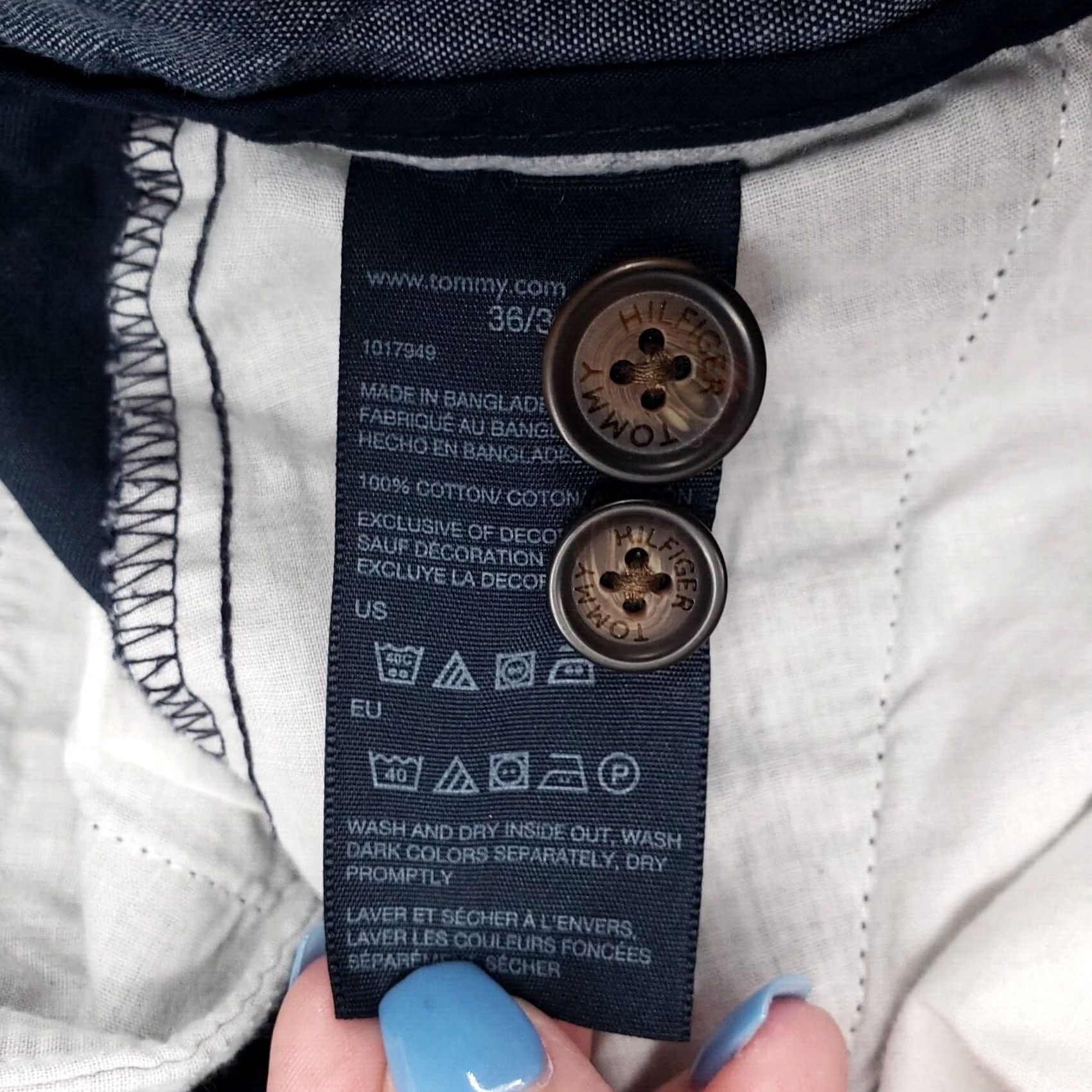 Tommy Hilfiger Tommy Hilfiger Pants Mens 36X30 Chino Cotton Blue Flat Front Regular Fit Tailored Size US 37 - 5 Thumbnail