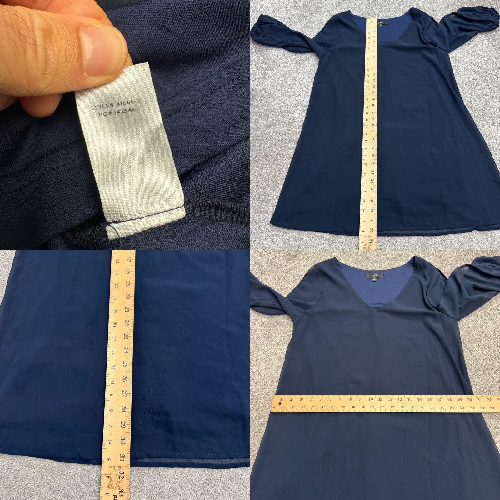 Lulus Lulus Shifting Dears Cold Shoulder Shift Dress womens Medium Navy Blue V-Neck Size M / US 6-8 / IT 42-44 - 8 Thumbnail
