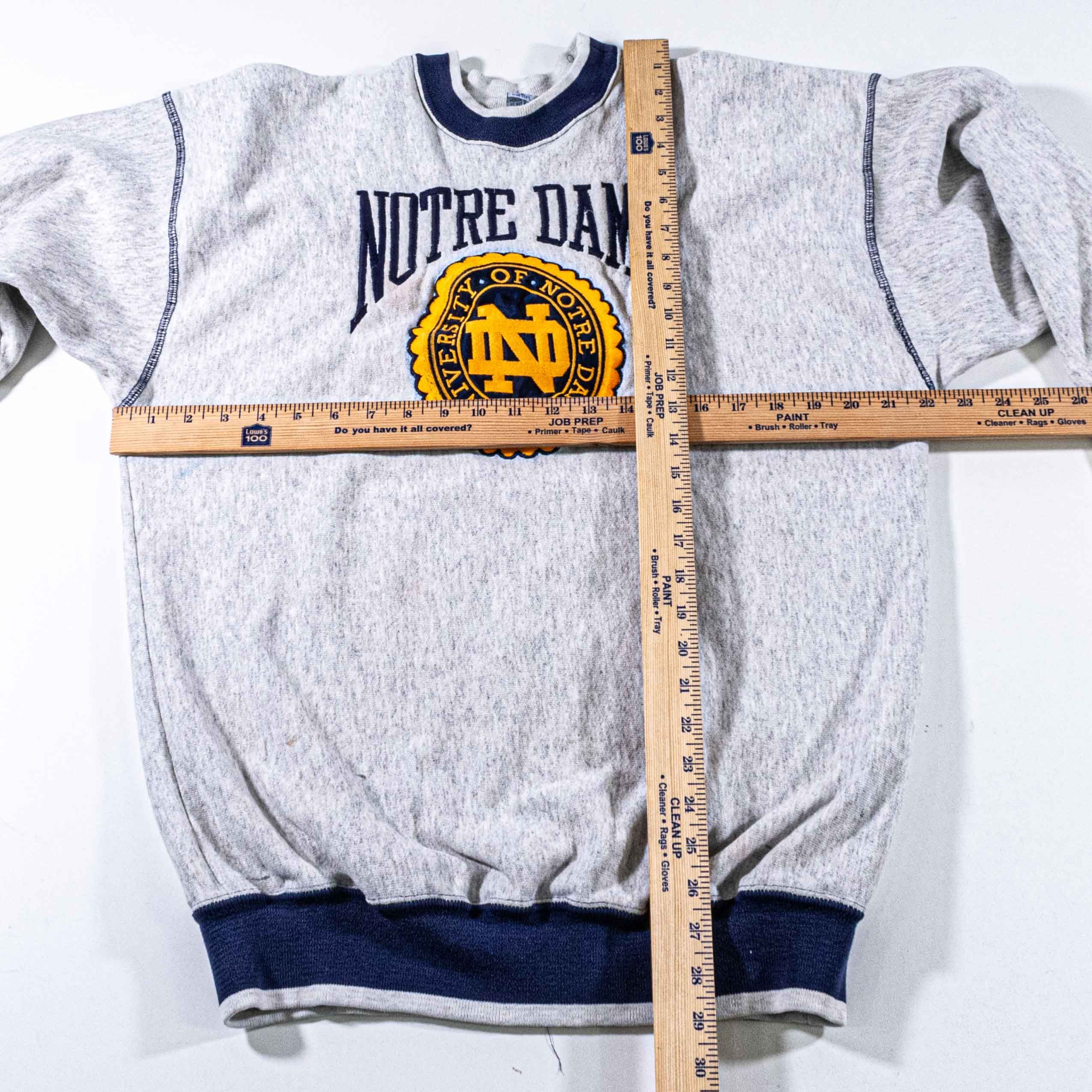 Vintage VTG 90s Notre Dame Sweatshirt The Game Ringer Distressed Size US L / EU 52-54 / 3 - 18 Thumbnail