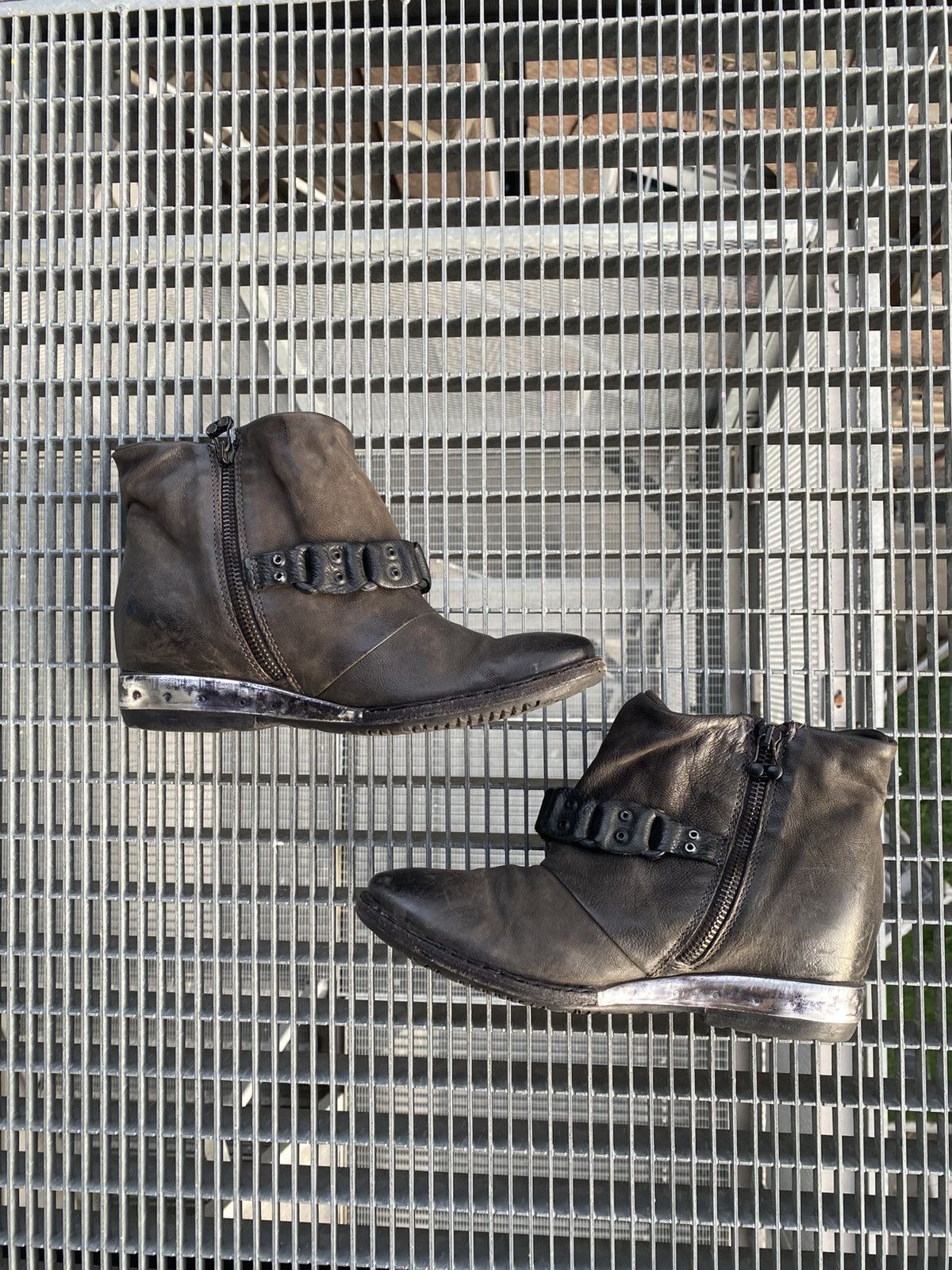 A.S.98 A.S.98 Avant-garde Leather Ankle Wadge Boots Size US 8 / IT 38 - 6 Thumbnail
