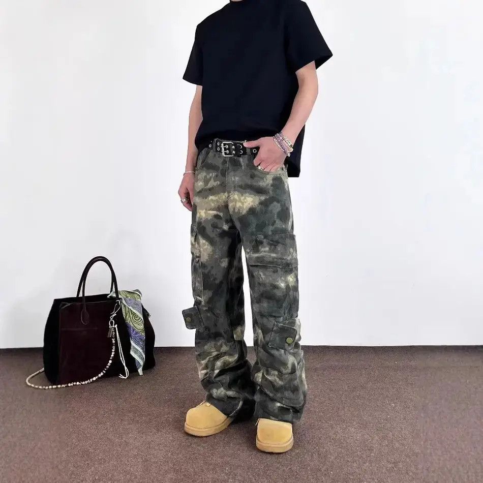 Japanese Brand Retro pocket tie dye camouflage jeans Size US 32 / EU 48 - 2 Thumbnail