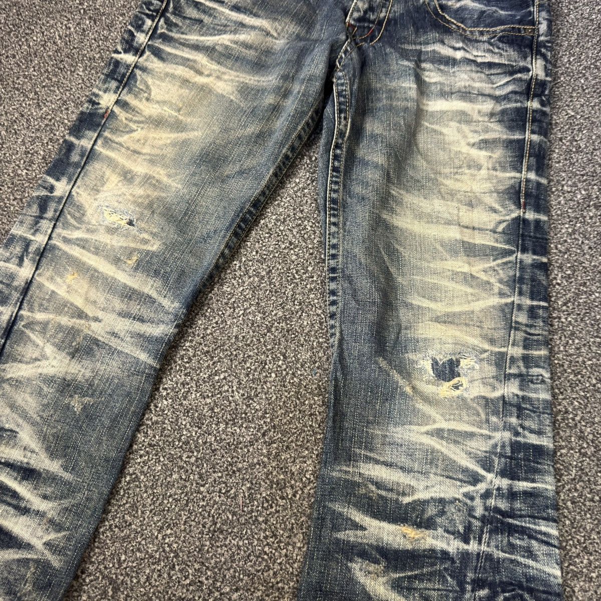 If Six Was Nine Flared 90s Rare Japanese Snake Tornado Mart Whisker Jeans Size US 32 / EU 48 - 4 Thumbnail