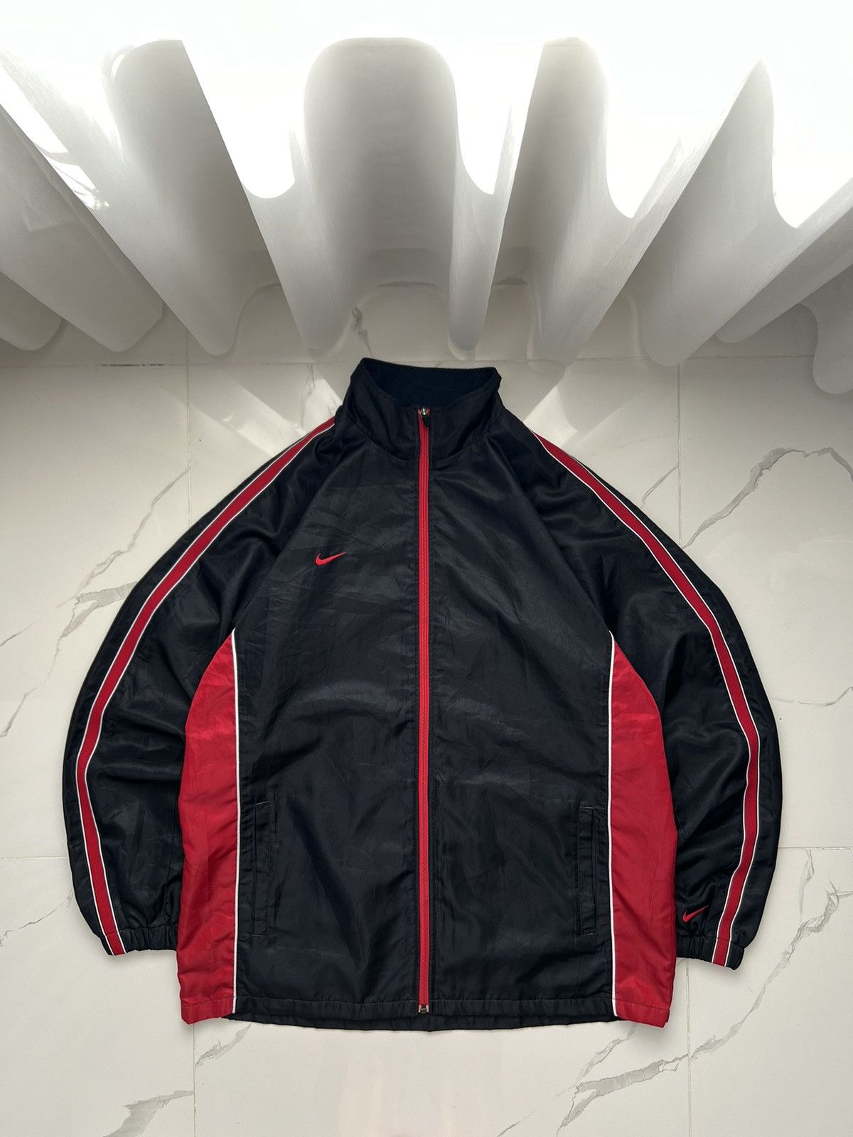 Nike 90's NIKE RED MULTISWOOSH RETRO RARE Y2K TRACK JACKET Size US XL / EU 56 / 4 - 1 Thumbnail