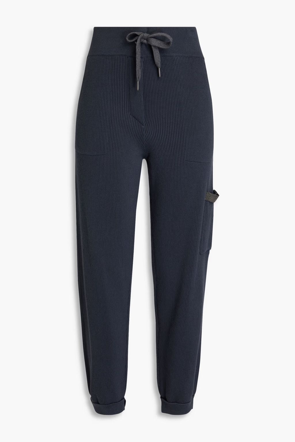 Brunello Cucinelli o1la1rc1a0325 Pants With Monili Detail in Navy Size 28" / US 6 / IT 42 - 1 Thumbnail