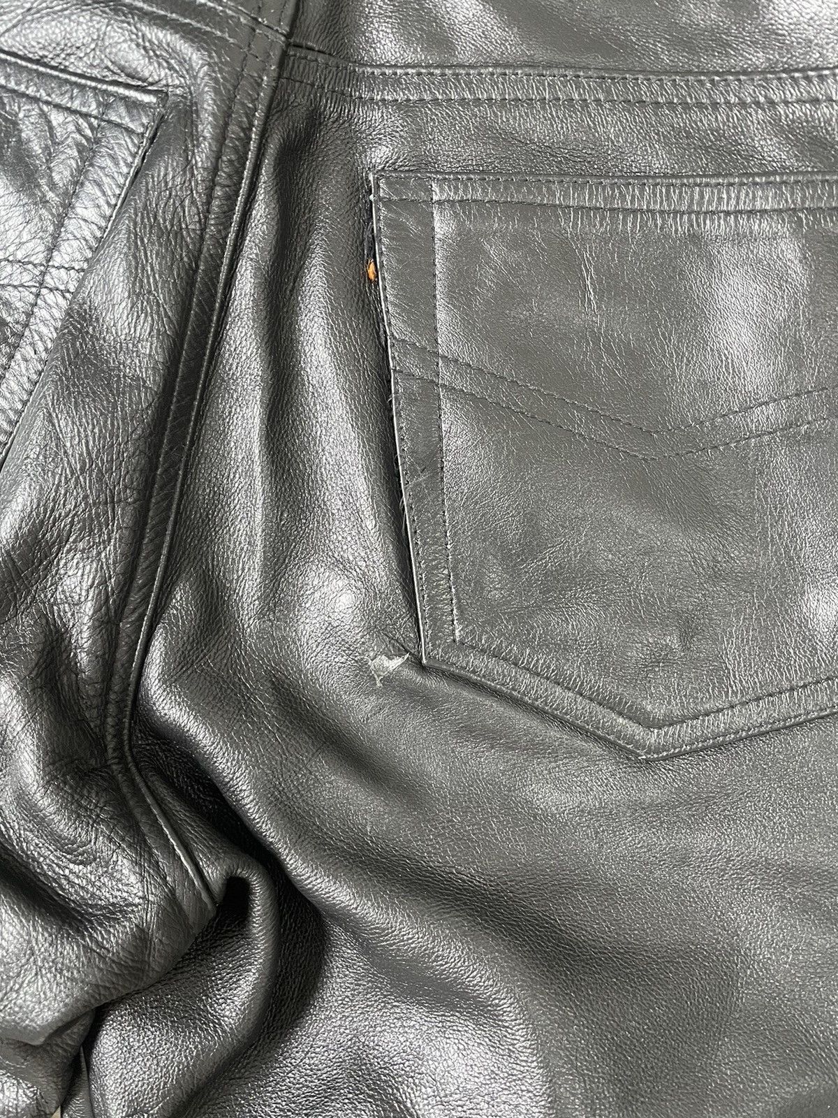 Japanese Brand × Leather × Vintage Vintage Casual Moto Pants Leather Size US 36 / EU 52 - 14 Thumbnail