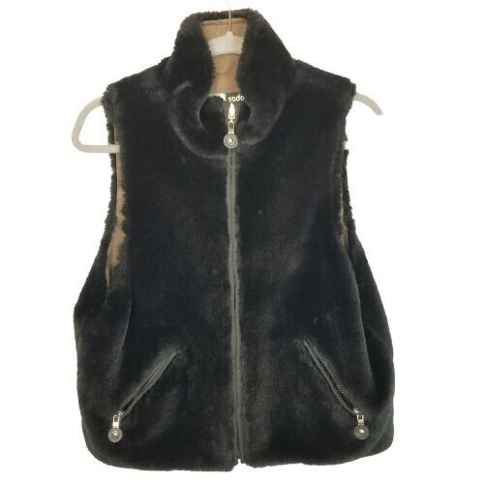 Vintage Jamie Sadock Womens Reversible Full Zip Faux Fur Vest Sz M Size M / US 6-8 / IT 42-44 - 1 Thumbnail