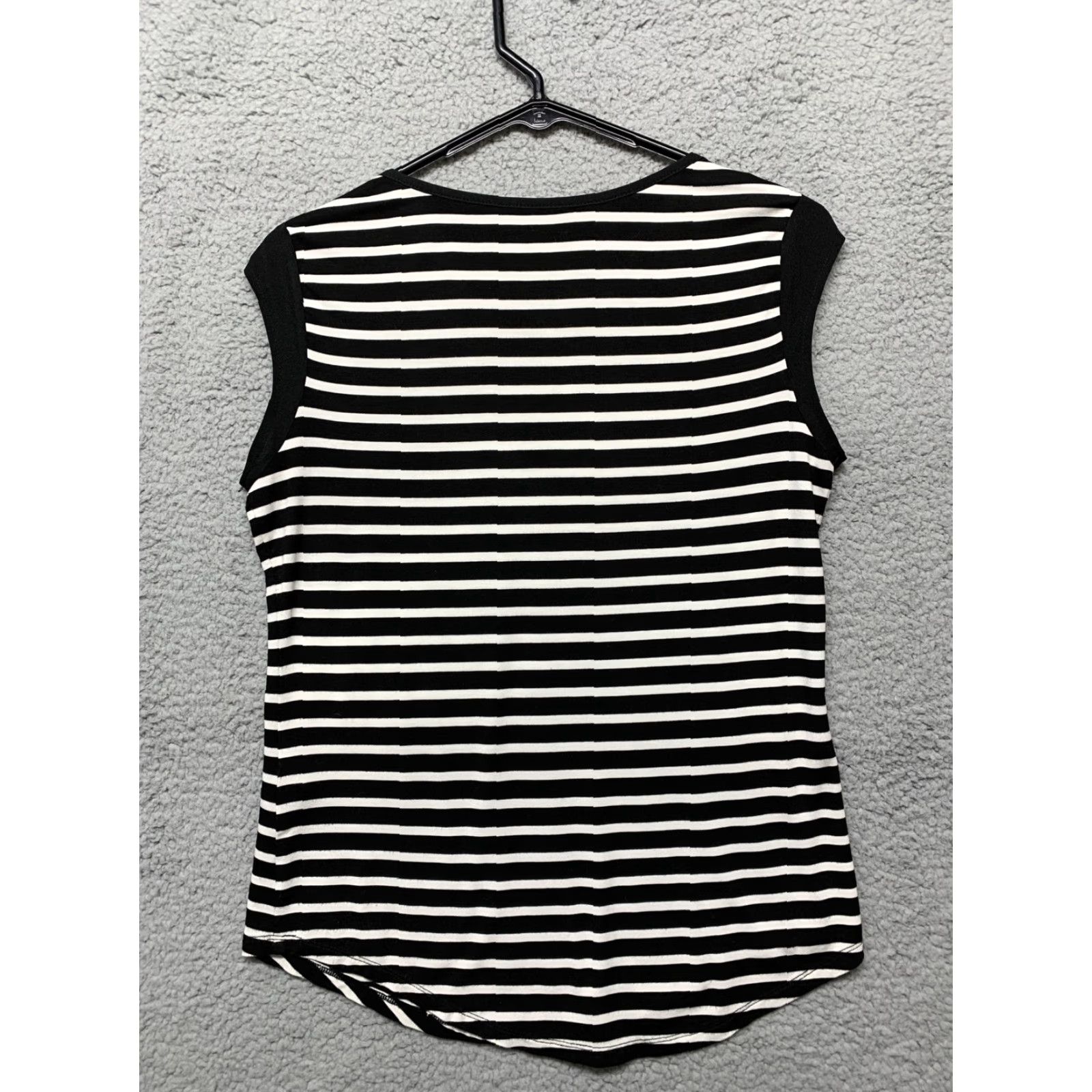 Calvin Klein Calvin Klein Womens XS Tank Shirt Sleeveless Multicolor Black White Stripes Pocket Pullover Casual Green? Size XS / US 0-2 / IT 36-38 - 4 Thumbnail