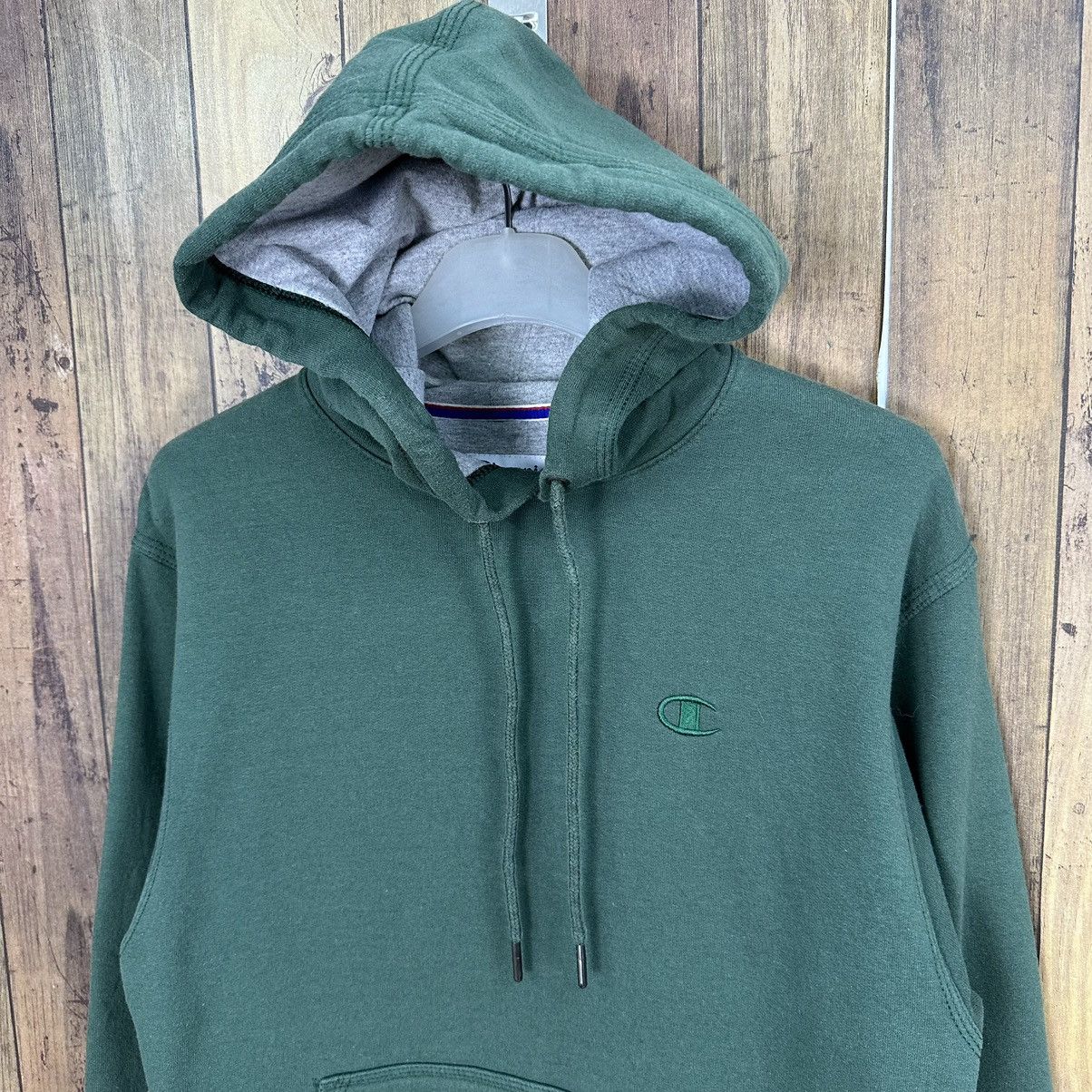 Champion × Vintage Vintage Champion Faded Green Hoodie Z113 Size US S / EU 44-46 / 1 - 2 Thumbnail