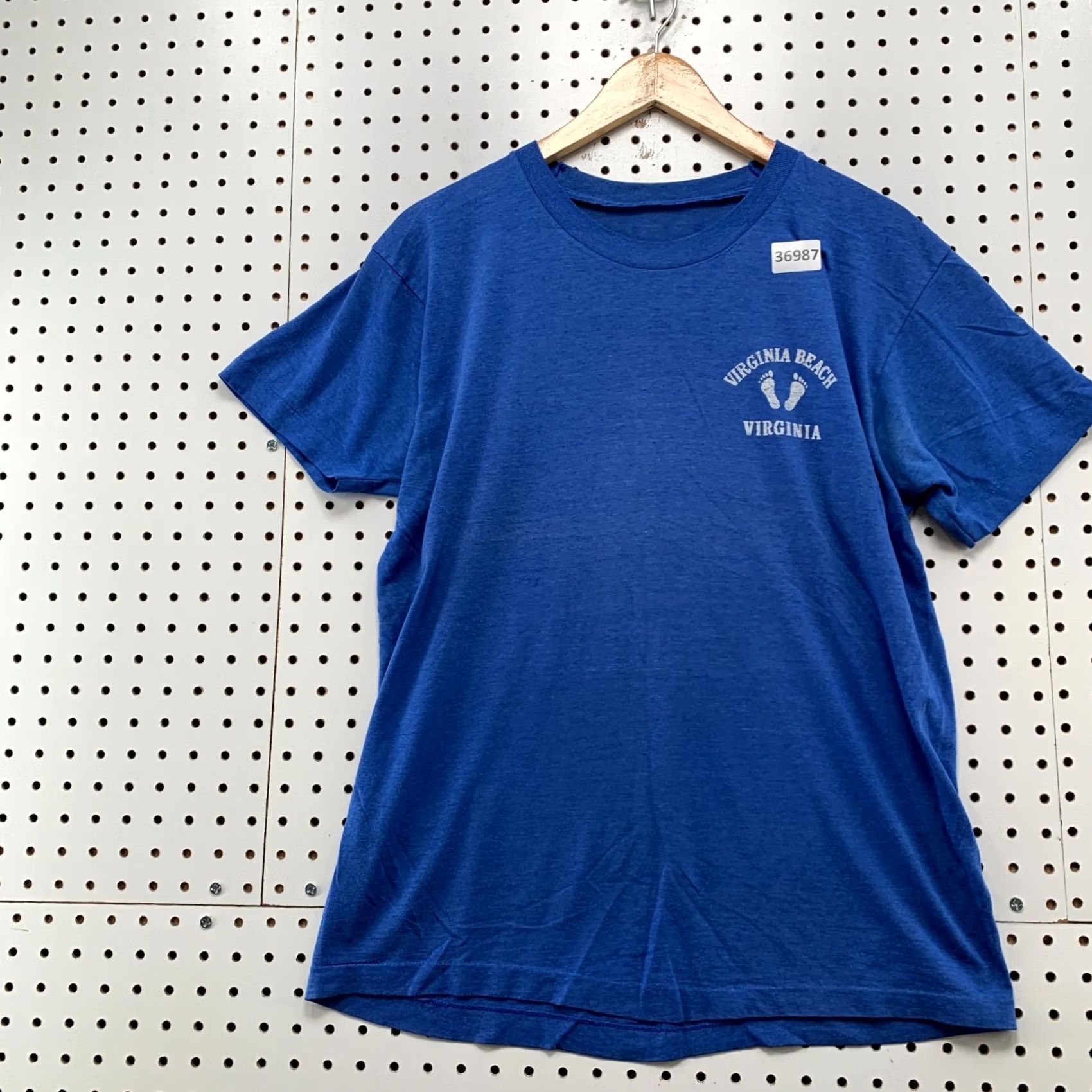 Vintage VINTAGE 80s Virginia Beach Shirt Mens Medium Blue Single Stitch Made USA Size US M / EU 48-50 / 2 - 3 Thumbnail