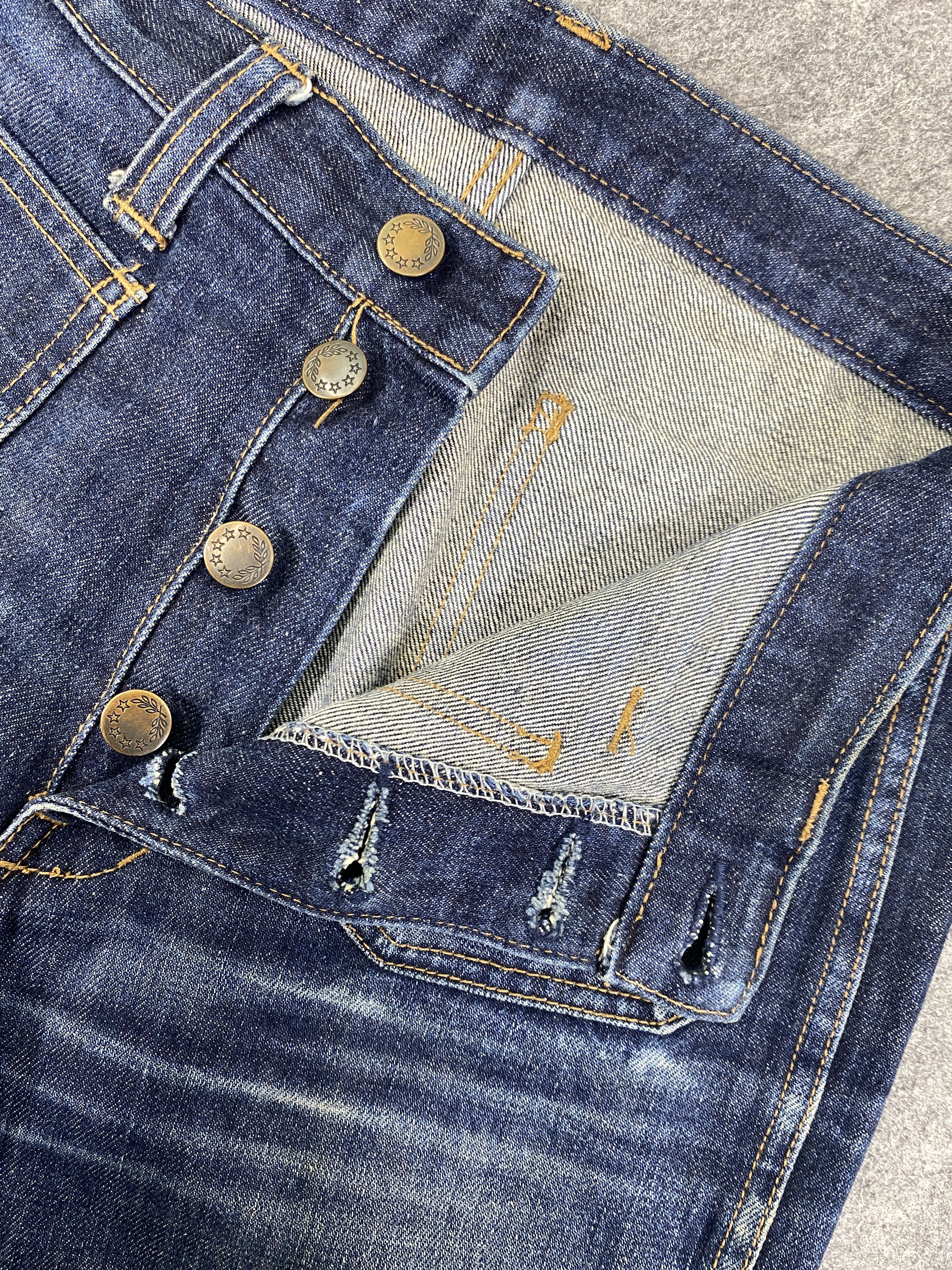 If Six Was Nine Blue Vintage Blue Way Flare Jeans 28x30.5 Denim - JN3309 Size US 28 / EU 44 - 6 Thumbnail