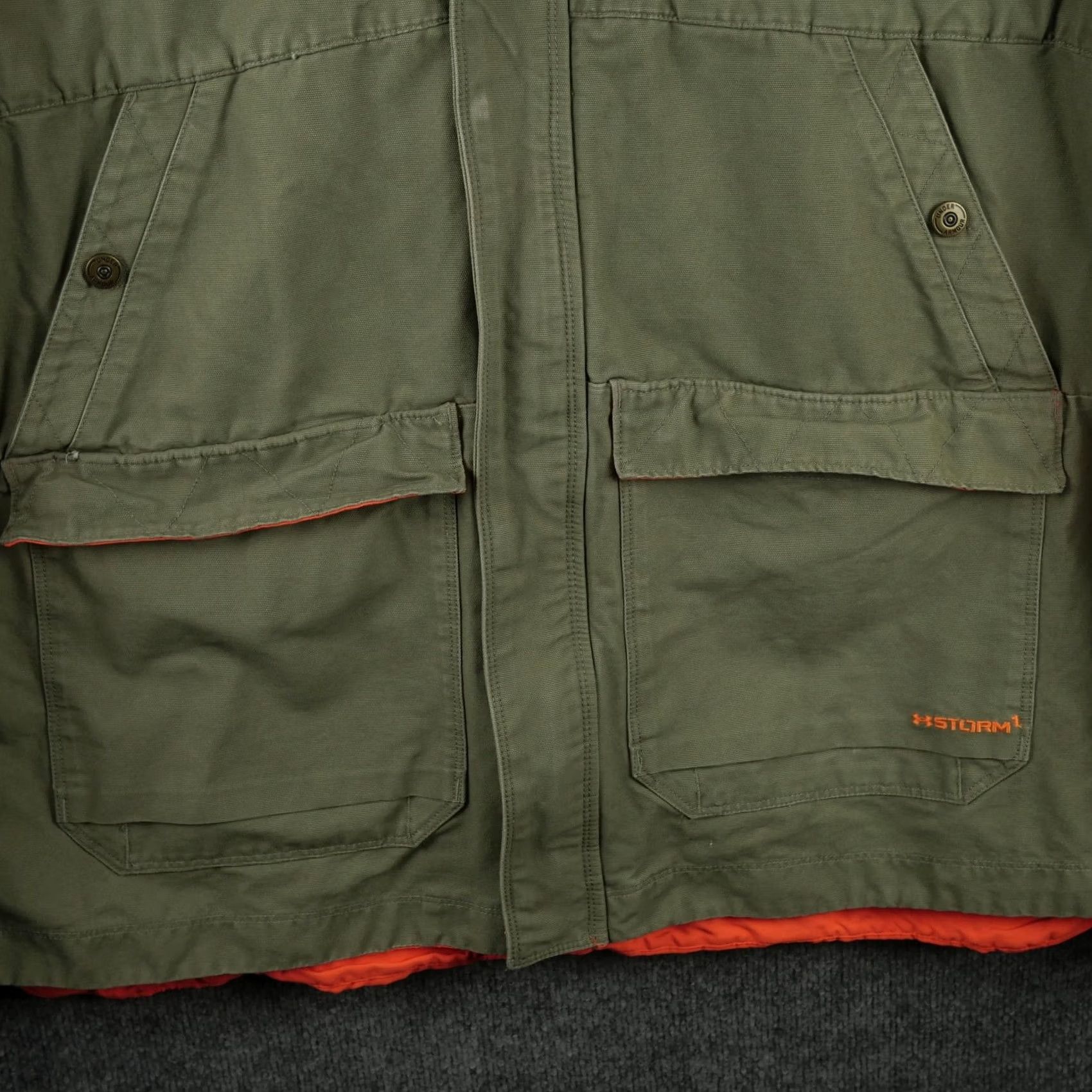 Under Armour Under Armour Jacket Mens 2XL Green Orange Storm 1 Hunting Parka Shooting High Vis Water Resistant All Seasons Camouflage Navy? Size US XXL / EU 58 / 5 - 5 Thumbnail