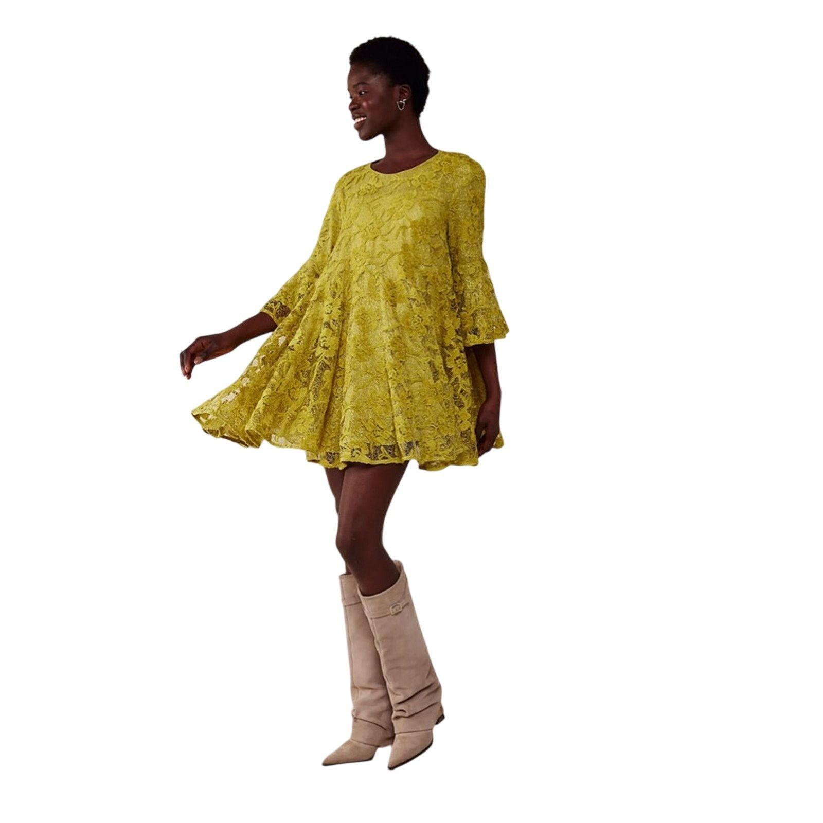 Free People Free Peoples Le Fleur Mini Green Dress XL NWOT Size XL / US 12-14 / IT 48-50 - 1 Thumbnail