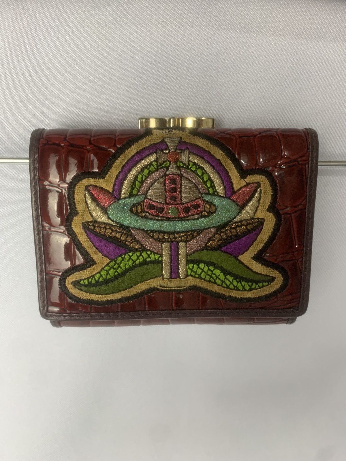 Vivienne Westwood Patent Croc Trifold Wallet Size ONE SIZE - 7 Thumbnail