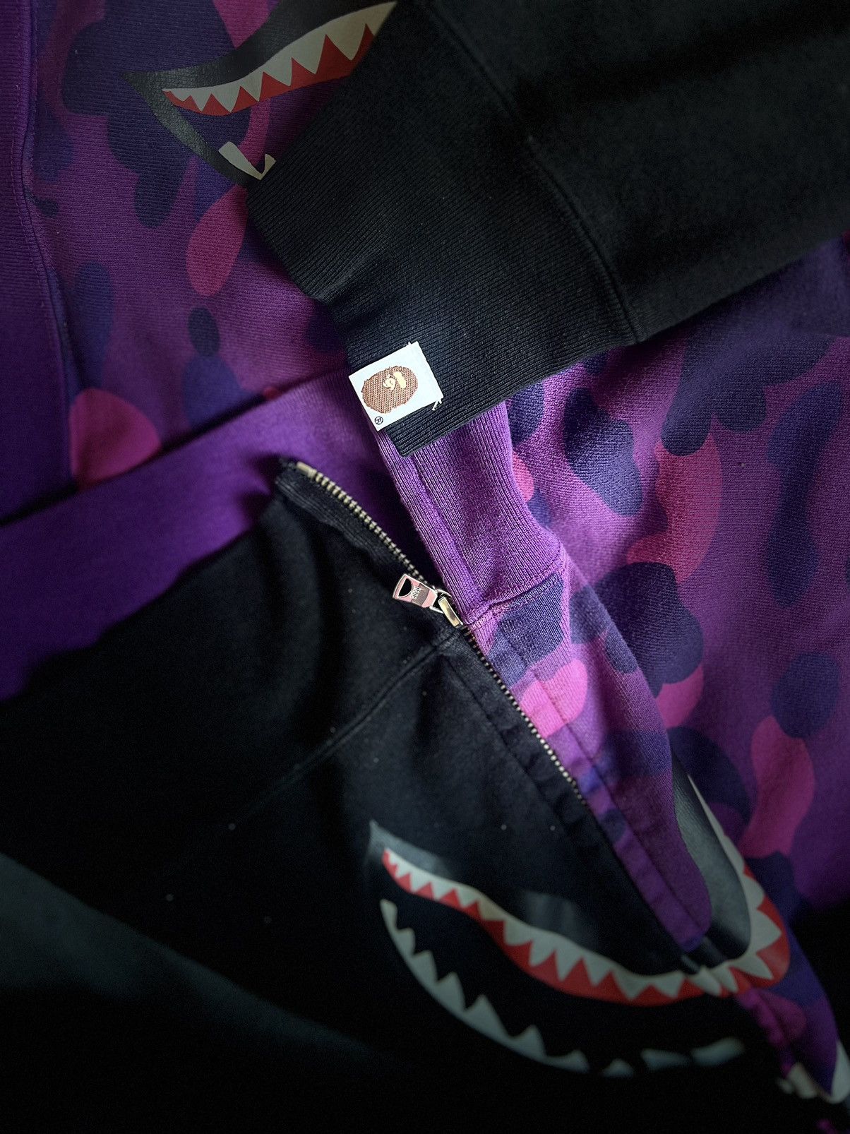 Bape Authentic A Bathing Ape Side Zip Shark Wide Pullover Hoodie Size US L / EU 52-54 / 3 - 3 Thumbnail