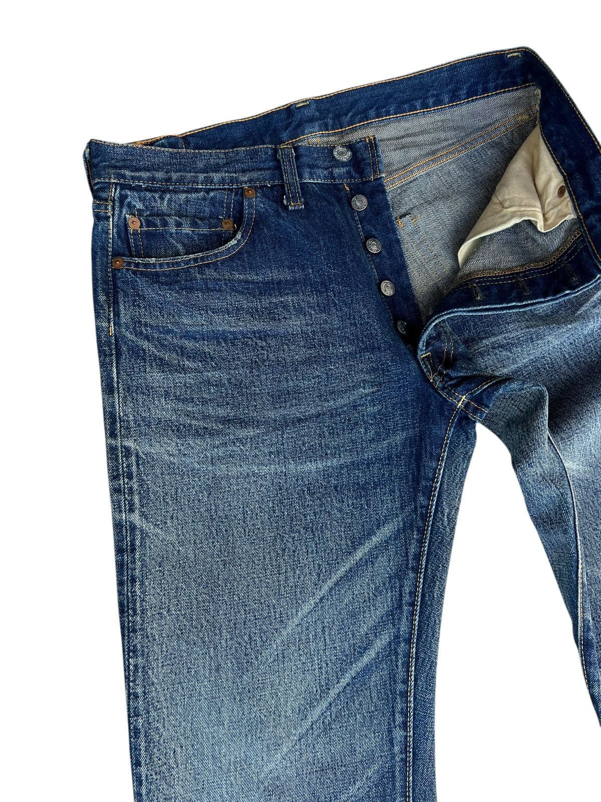 Denime Vintage DENIME Japan Jerky Patch Fade Denim Selvedge Jeans Size US 31 - 8 Thumbnail