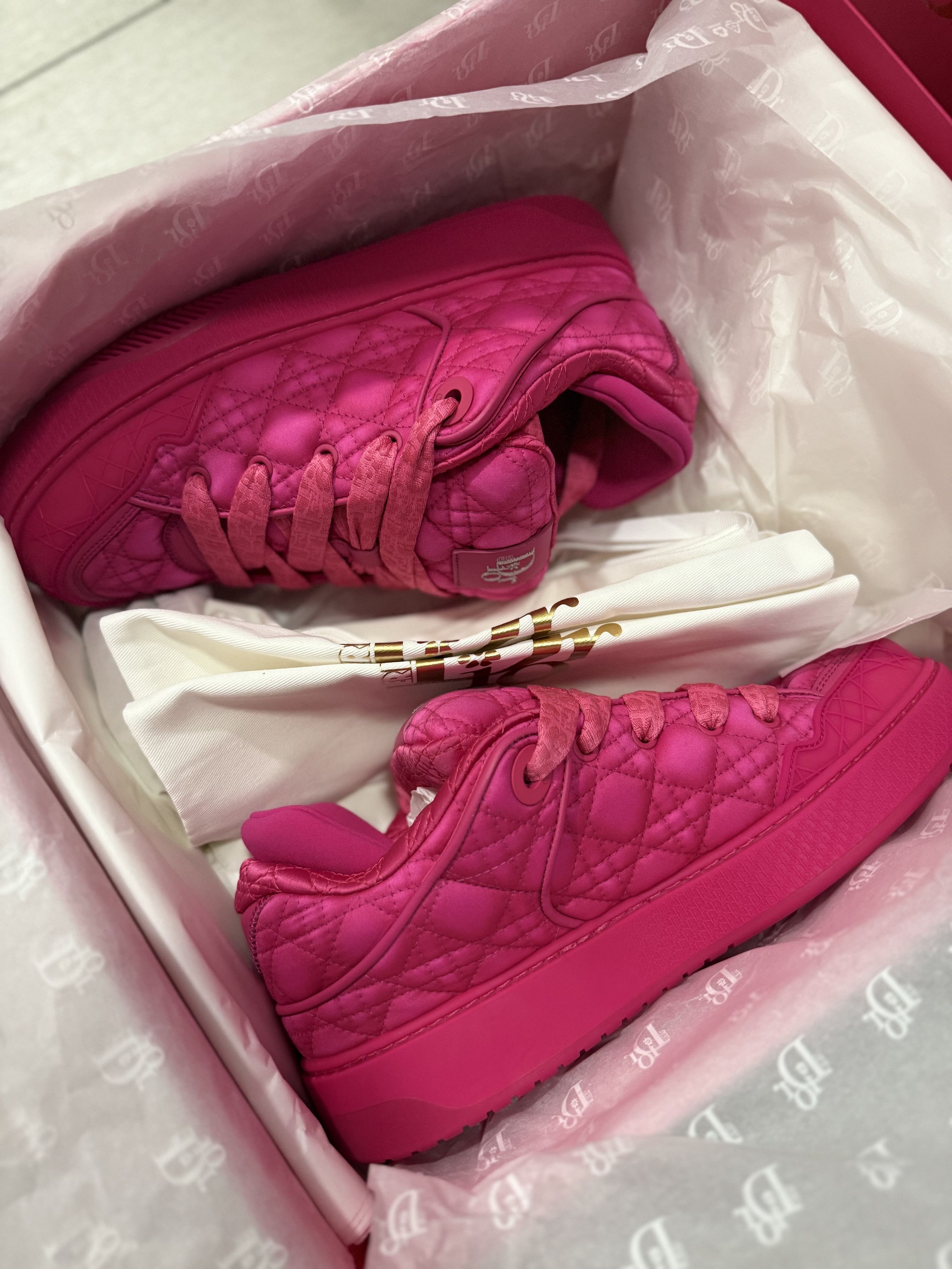 Dior × ERL Dior B9S Skater ERL Fuchsia Kumo Cannage Satin Size US 9 / EU 42 - 1 Thumbnail